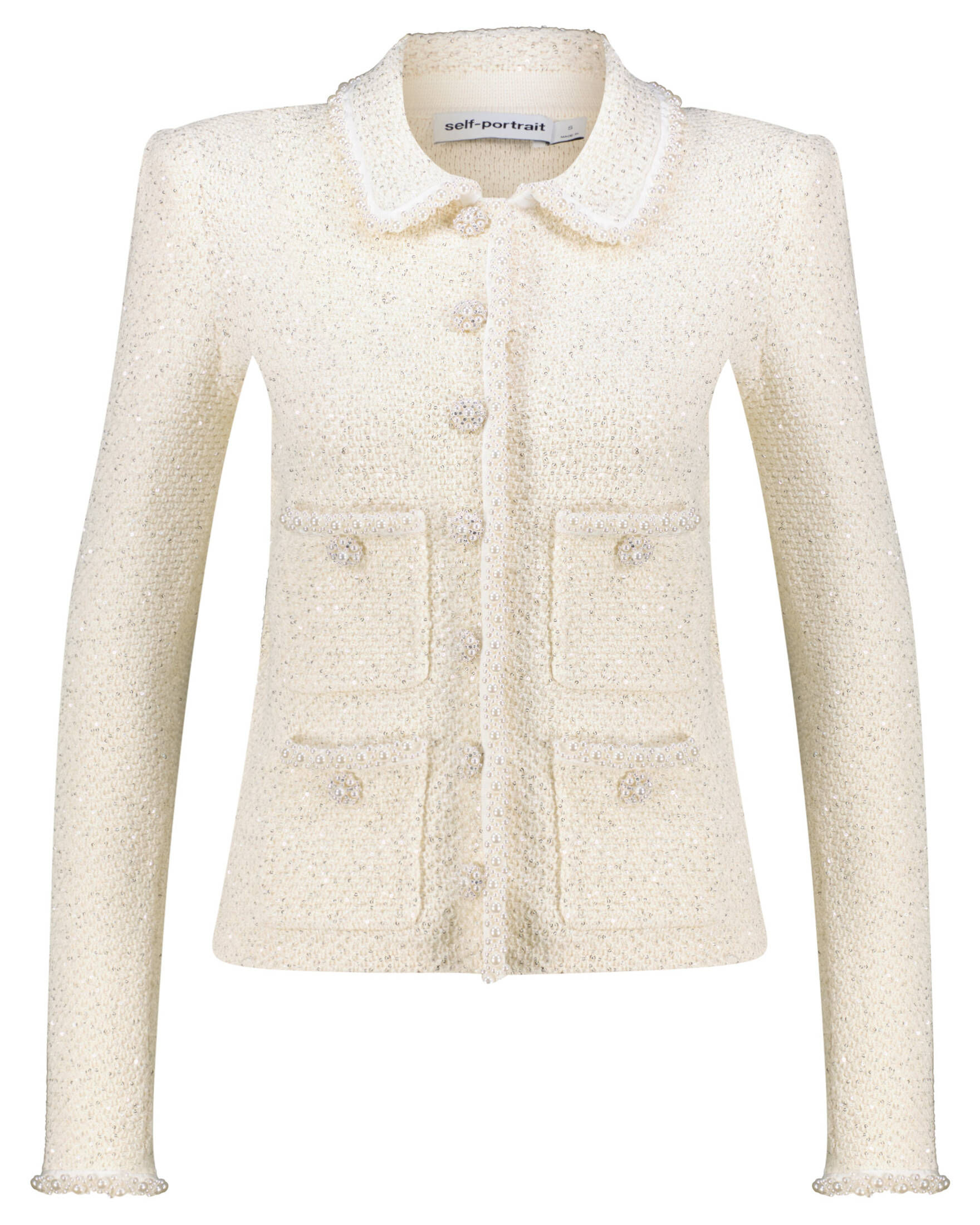 all products get up to 34% off Damen Strickjacke CREAM SEQUIN KNIT