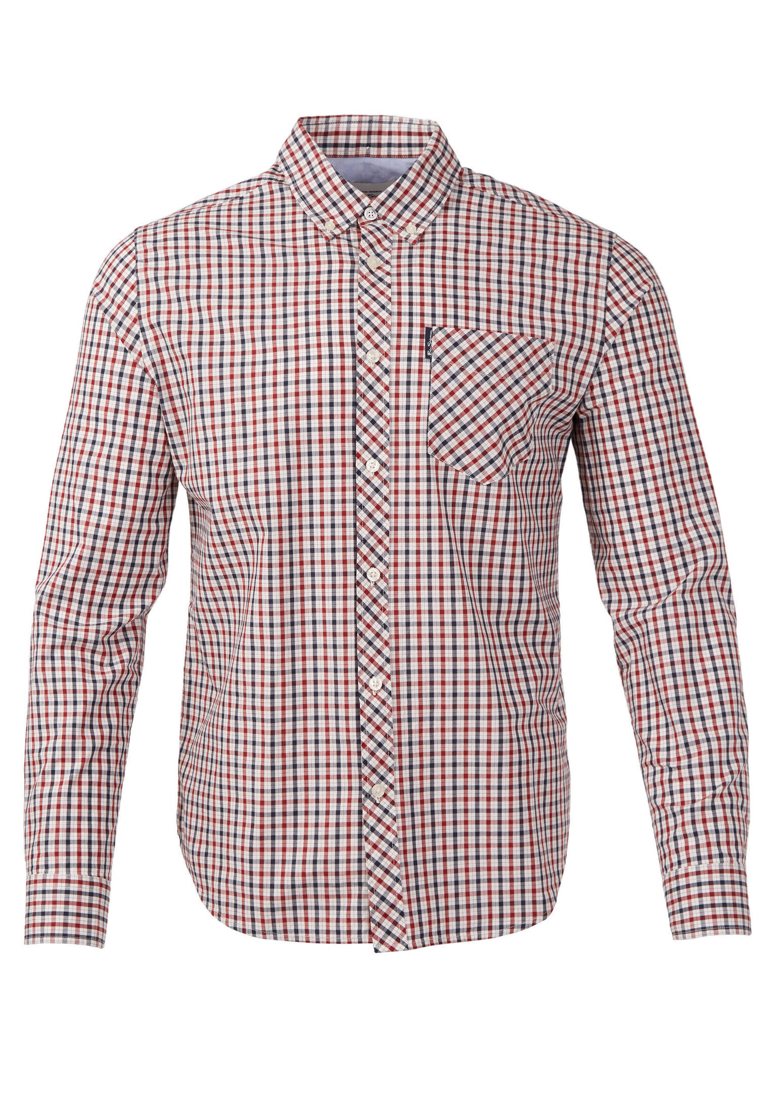 Ben Sherman Gestreiftes Hemd M Blau Weiß Kurzärmelig Herren