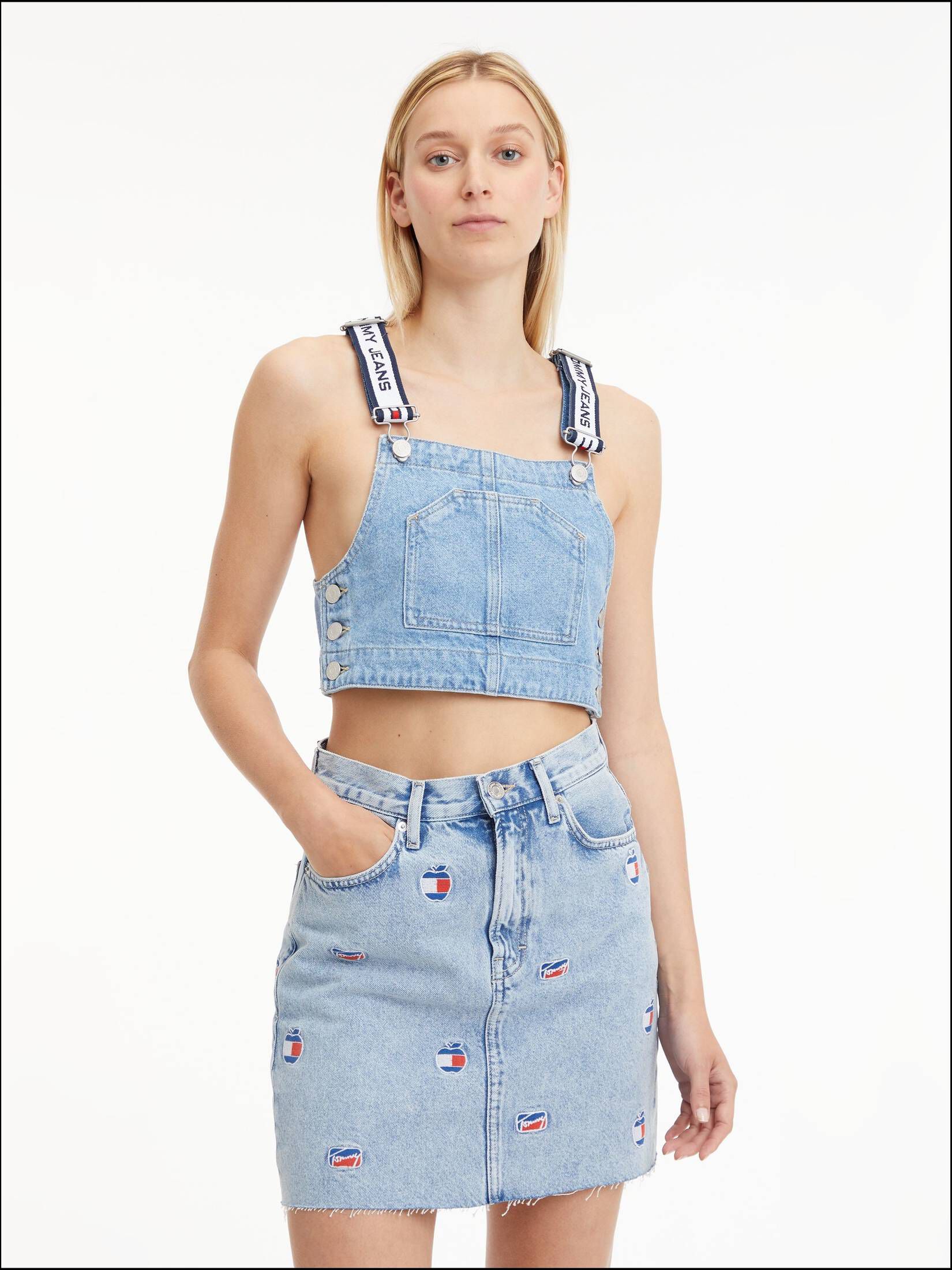 Strip Light Top And Dungaree Set main image 0