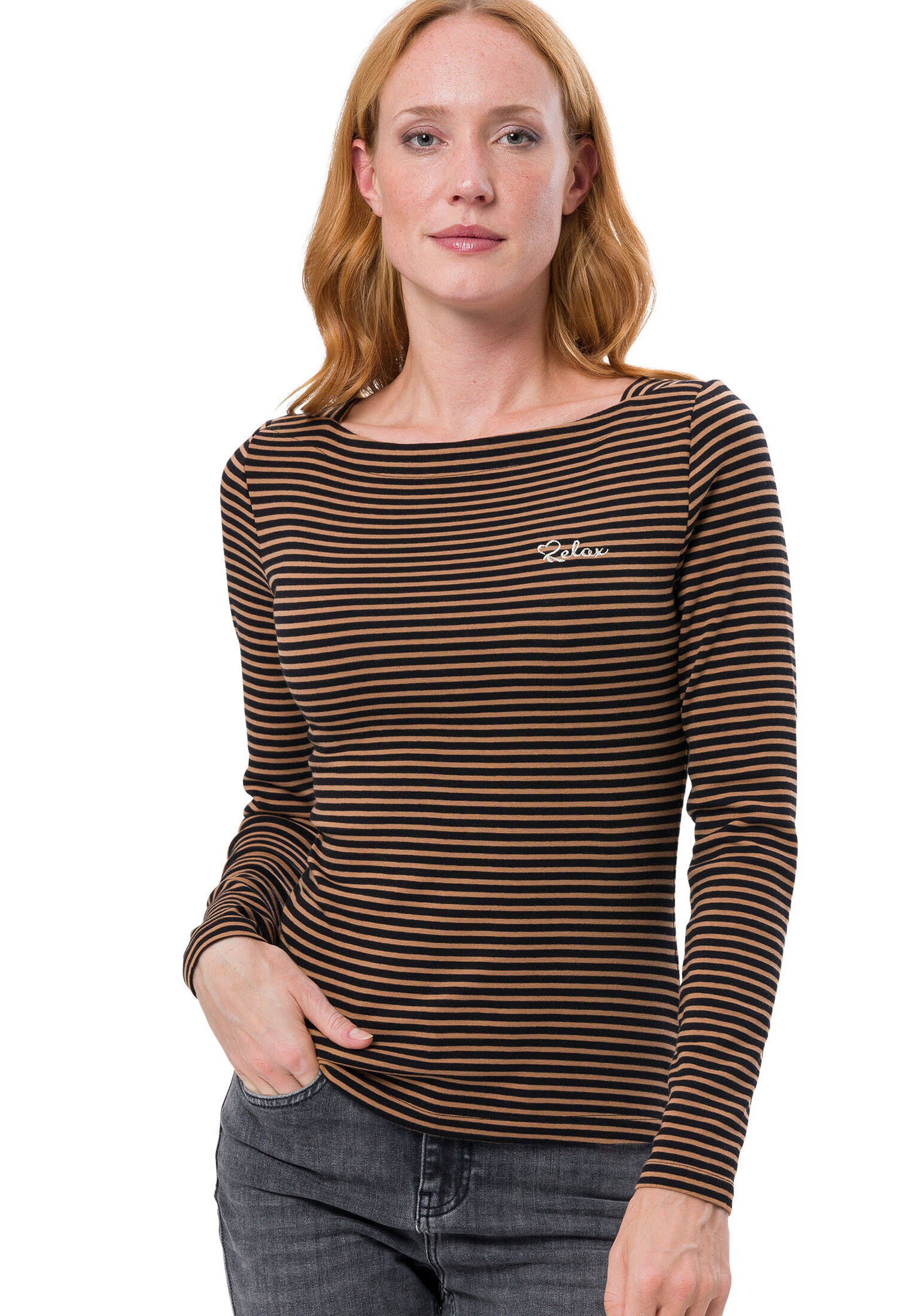 OPUS Damen Langarmshirt SANNAH - Lockeres Shirt Aus Nachhaltiger Viskose Mit Allover-Print