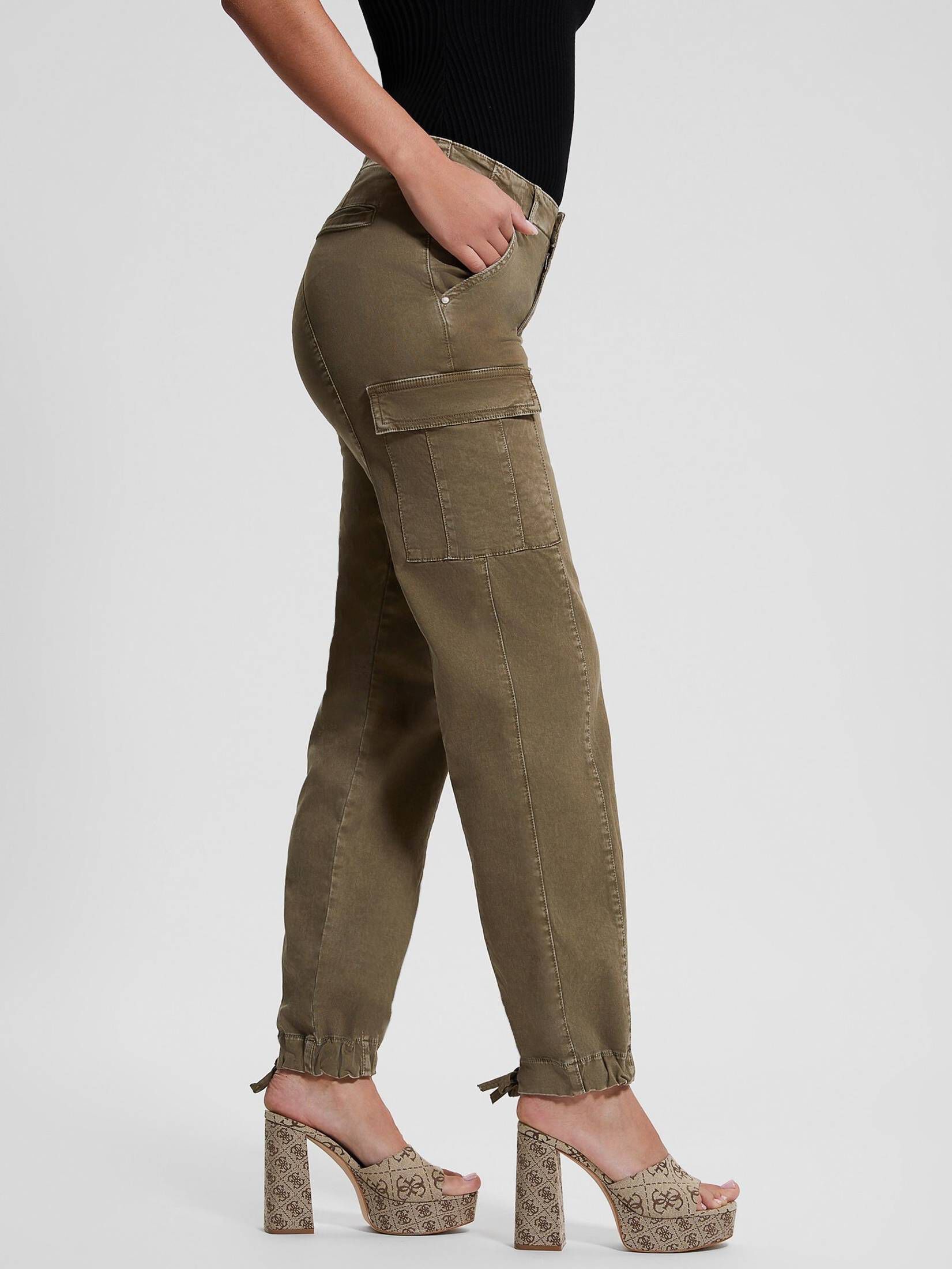 Luxus Cargohose Grn Damen Ebenbild