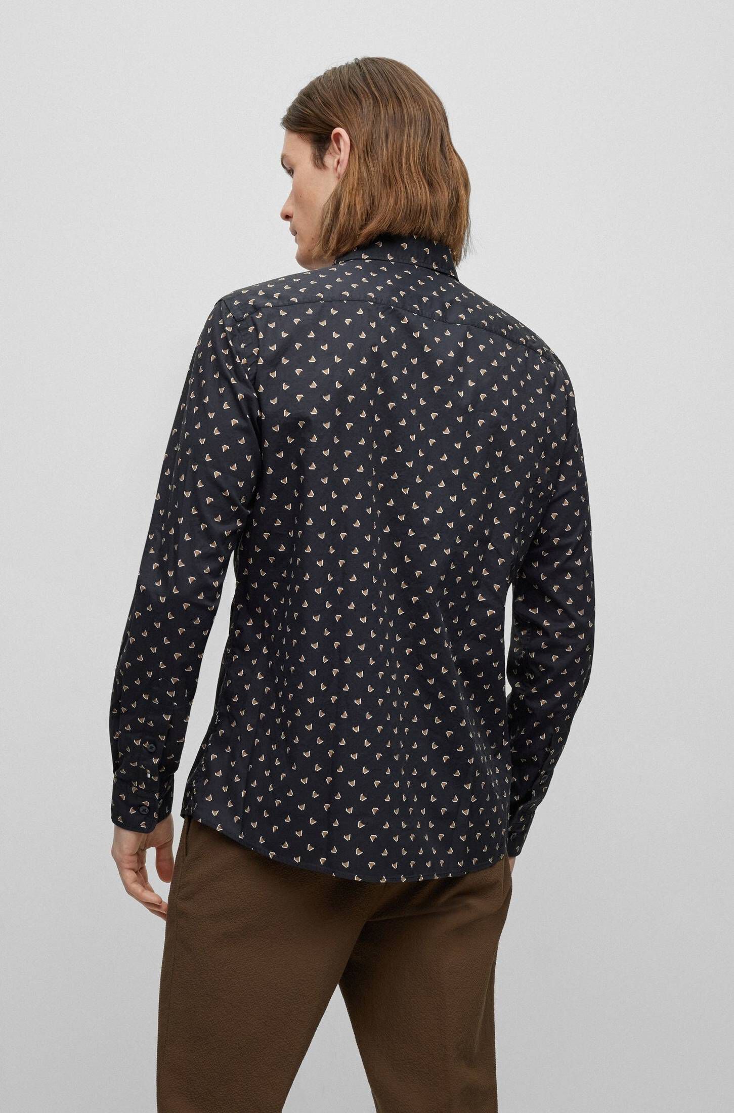 Seidensticker Einfarbiges Hemd mit Kent-Kragen Hohem Tragekomfort und Struktur – Slim Fit – Langarm Camicia Formale, Blu (Navy 19), 44 Uomo