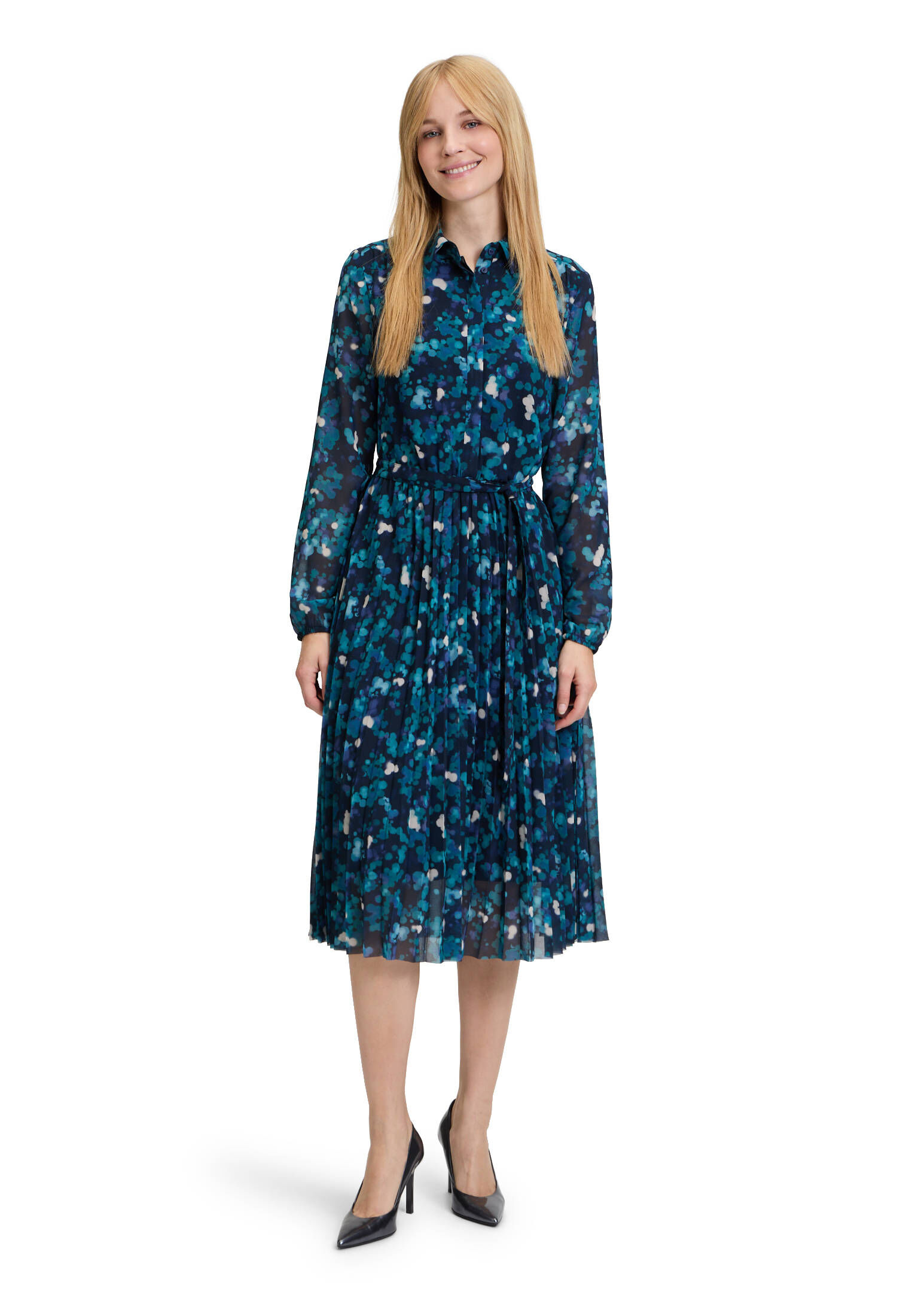 Plissee Midikleid Chiara Orange