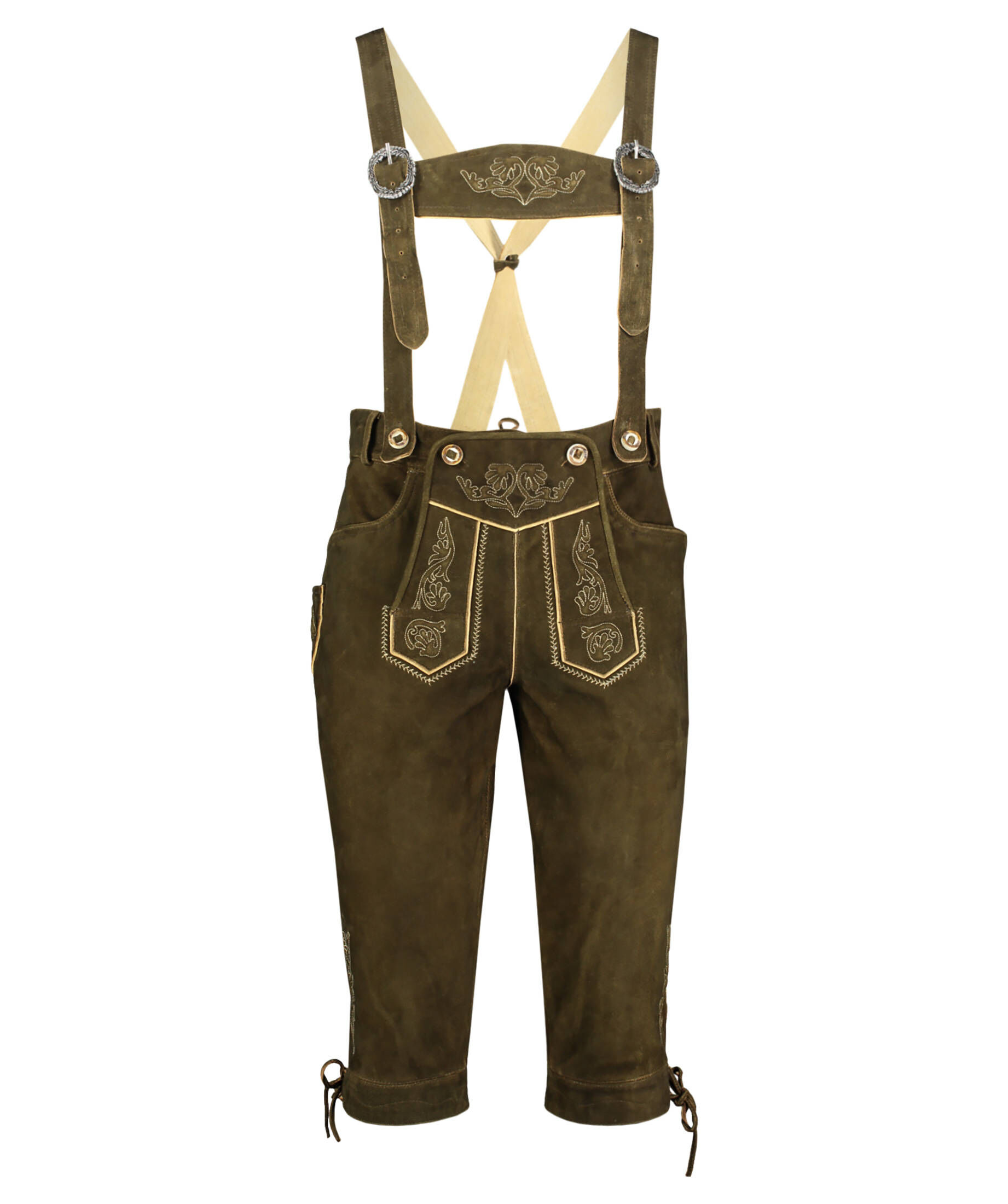 Trachtenlederhose Lederhose Lange Trachtenhose Mit Latz Zum Knöpfen
