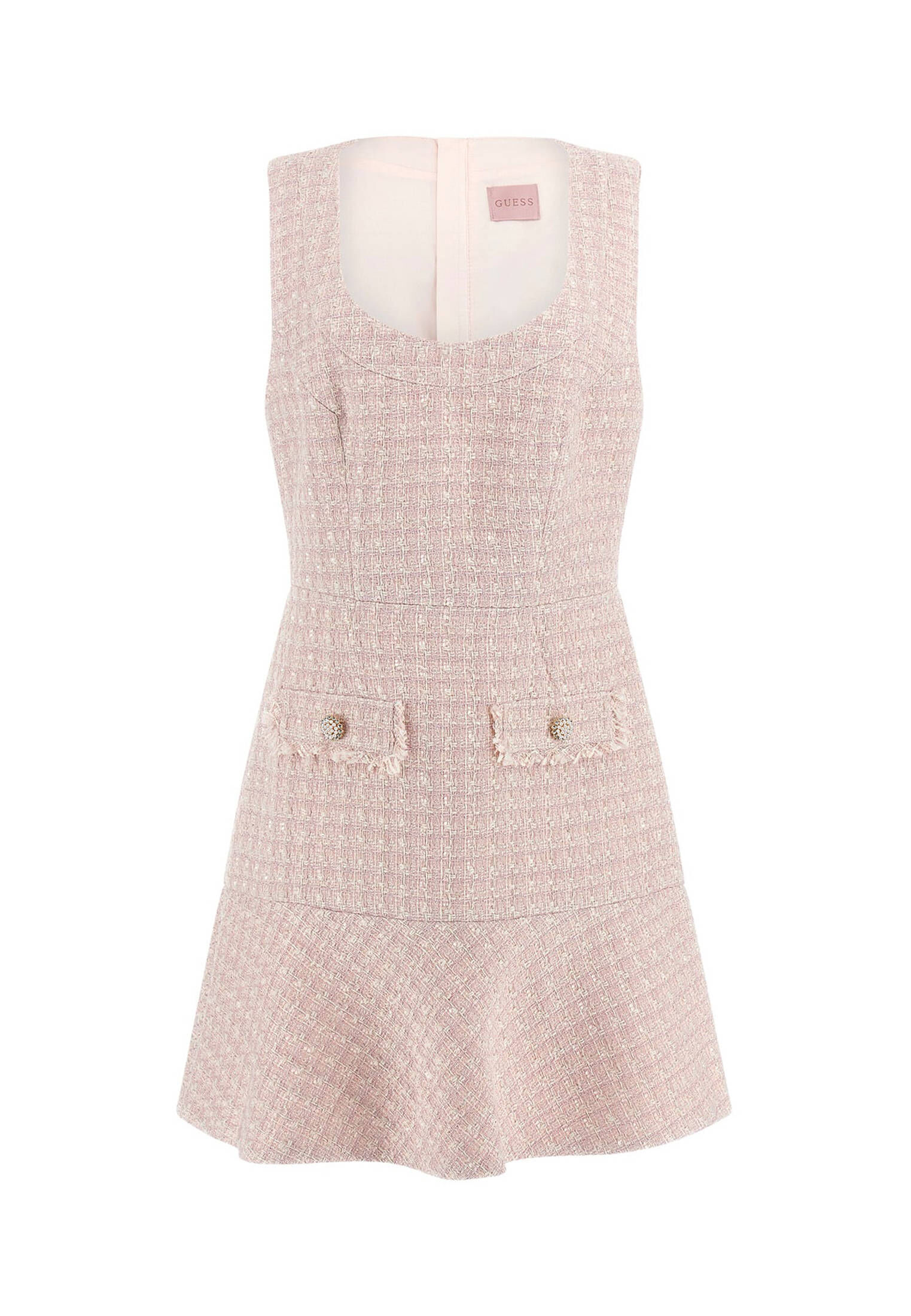 GUESS Damen Cinzia Kleid | Beiges Wildleder | Mit Guess-Logo | Plateausohle