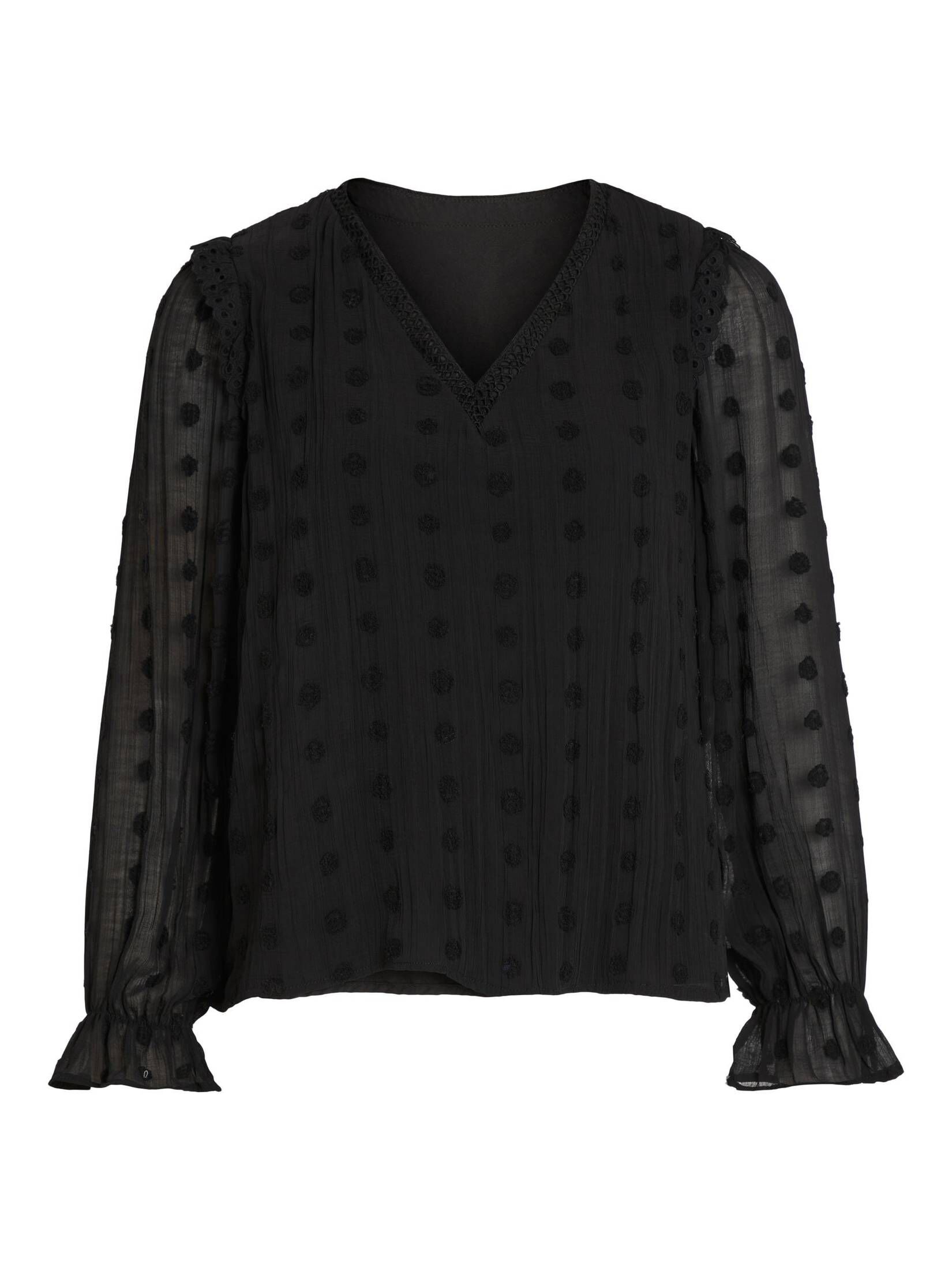 Vila Damen Bluse VINOVA – Kurzärmlig, Mit Binde-Kragen, Aus Recyceltem Polyester (Regular Fit)