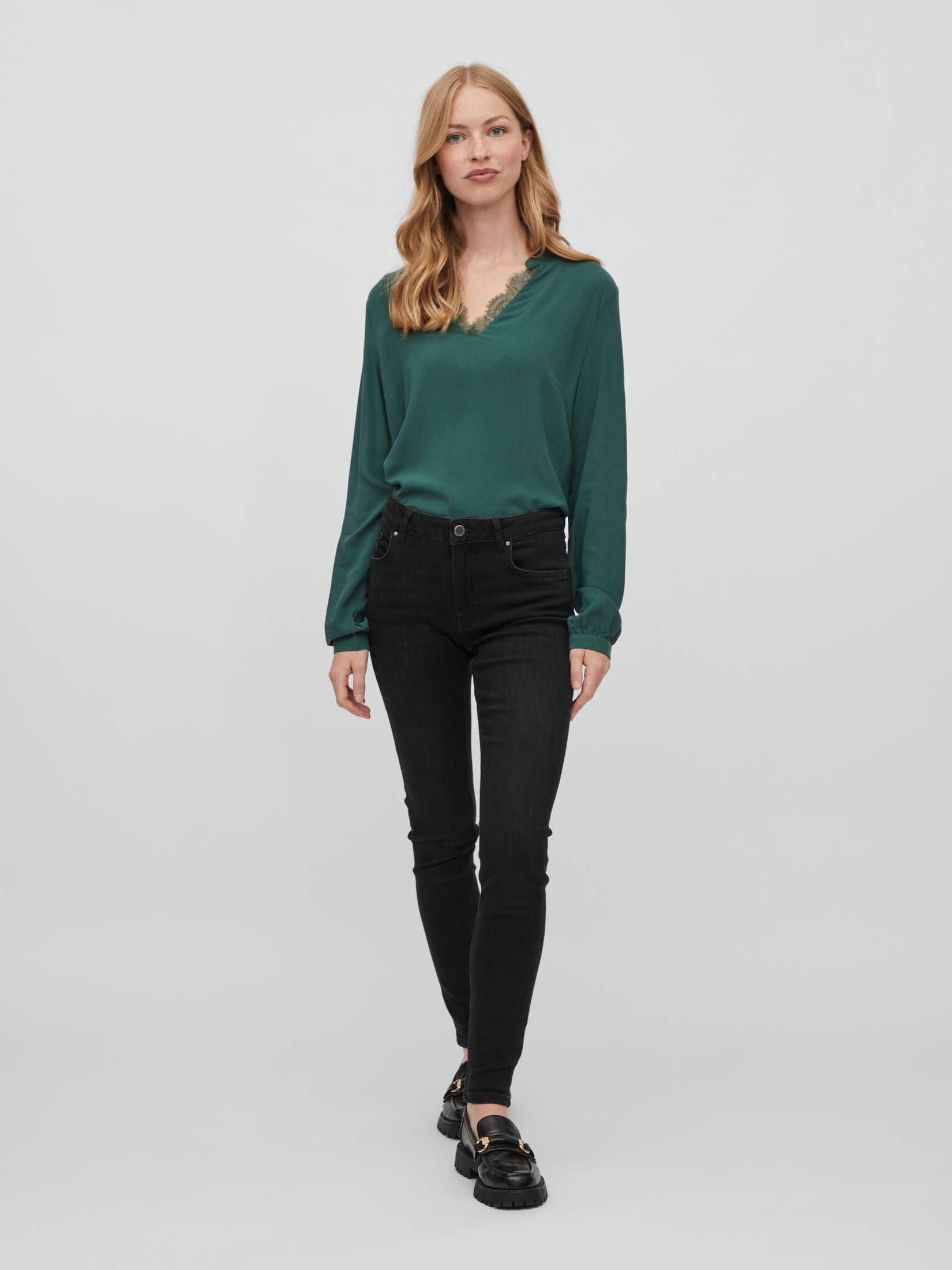 VILA Women's Visarah Rw Skinny Jeans Blk Bub00-Noos Visarah Rw Skinny