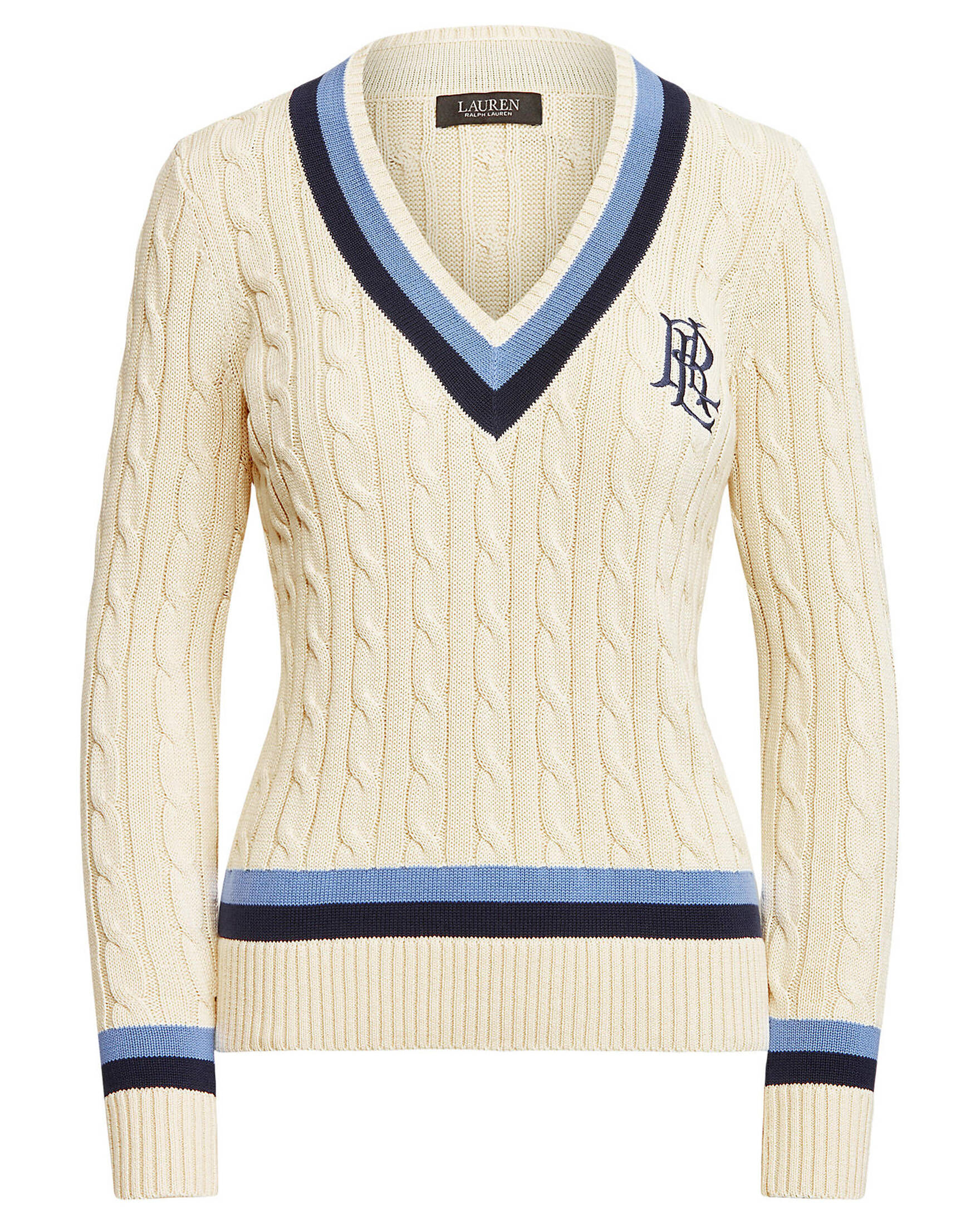 Long Sleeve V Ausschnitt Polo Ralph Lauren Strickpullover Damen