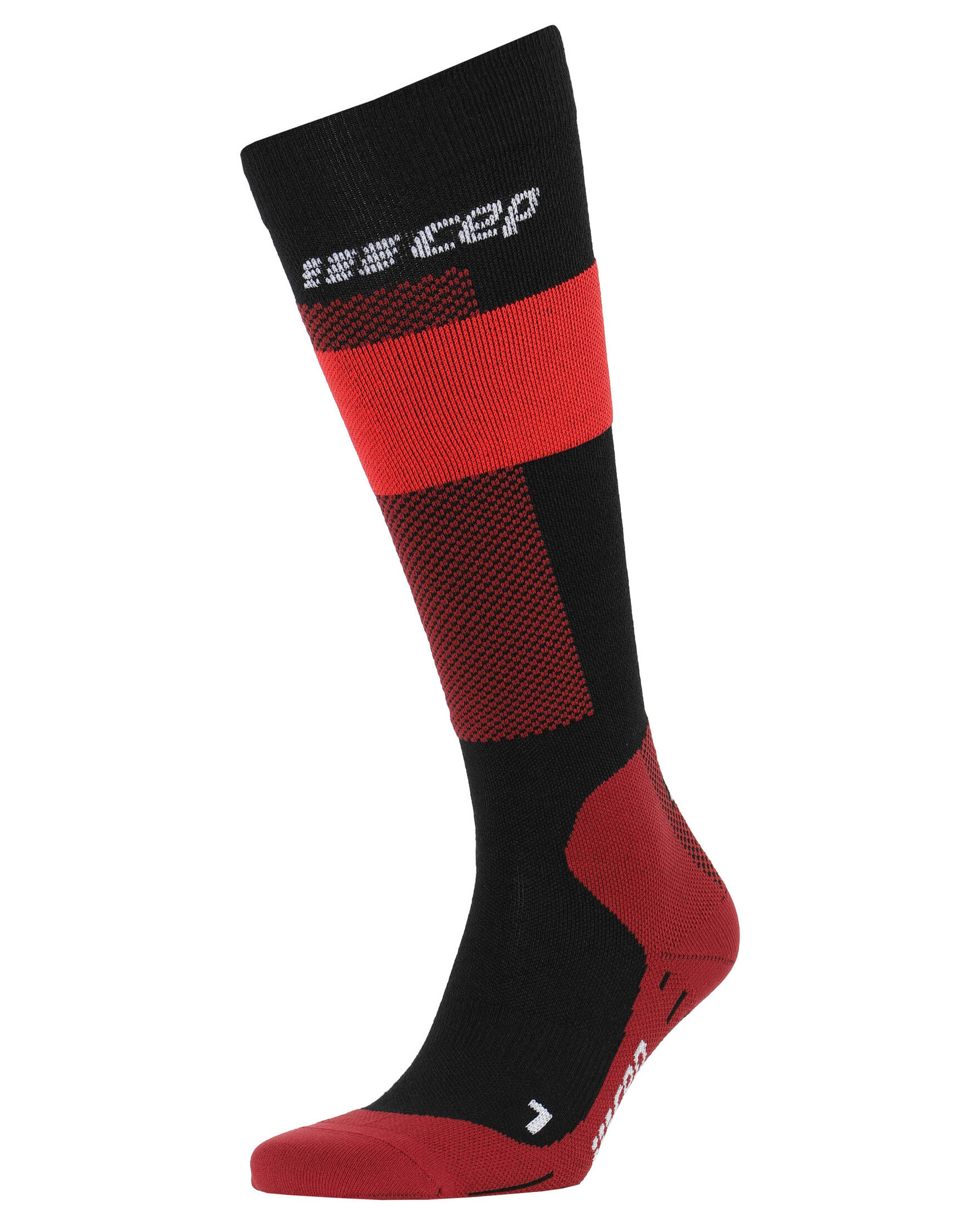 CEP Damen Ski-Socken SNOWFALL TALL – Kompressionssocken Mit Merinowolle, Schwarz/lila, Größe 3