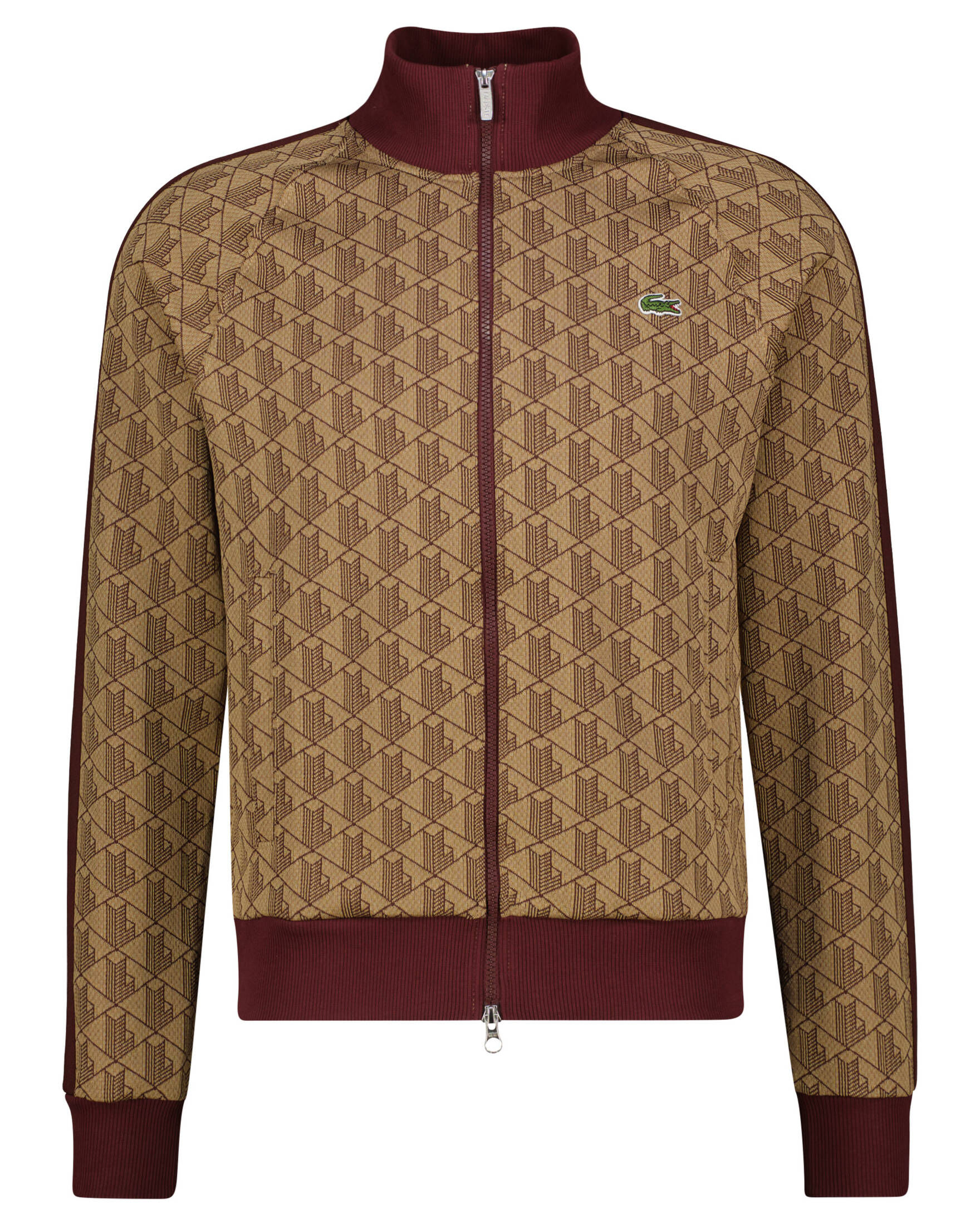 Lacoste Herren Sweatjacke mit Monogramm-Print in Beige kaufen 