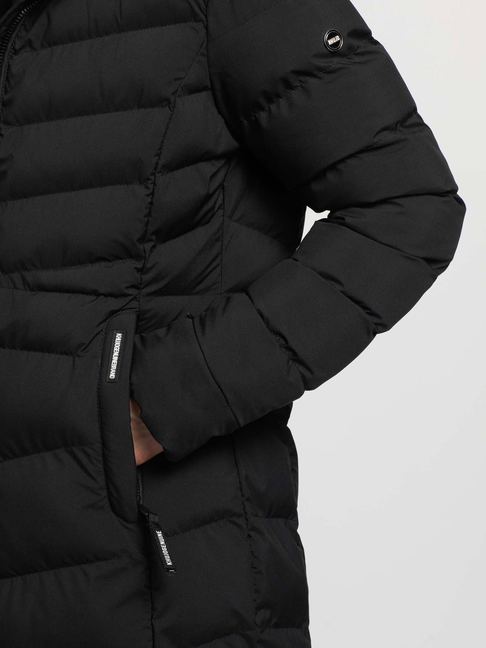 Khujo Damen Jacke Ingram 3 Matt In Schwarz – Stehkragen, Lang, Mit Daunenfüllung, Größe XXL