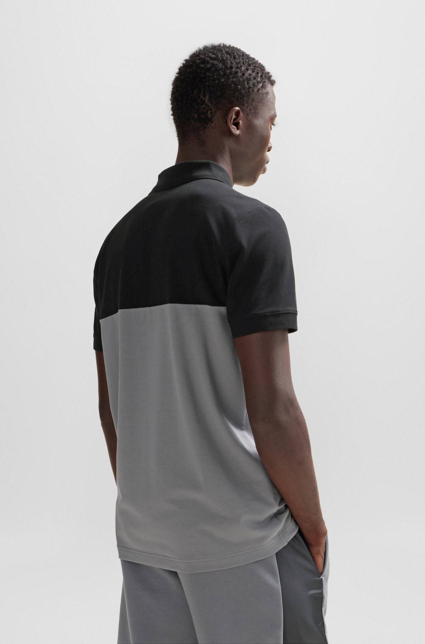 HUGO BOSS Polo Paule 2, Grau/schwarz