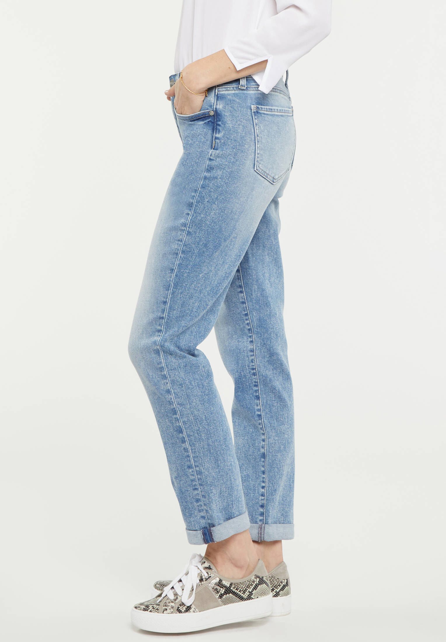 NYDJ Damen Jeans Marilyn Straight Ankle – In Pacific-Waschung, Mit Lift-Tuck-Technologie, Größe Kleinere Wählen – Schrittlänge 32, Beinöffnung 16