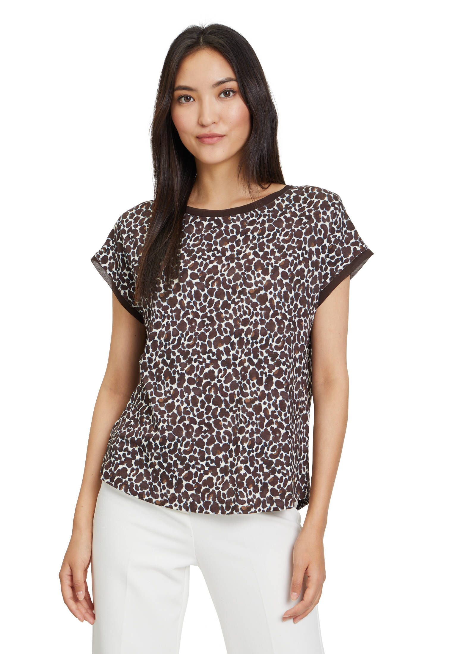 MUSTANG Damen Halbarm-Shirt Mit Auffälligem Print – Weiche Baumwolle, Lässiger Schnitt, Rundhals