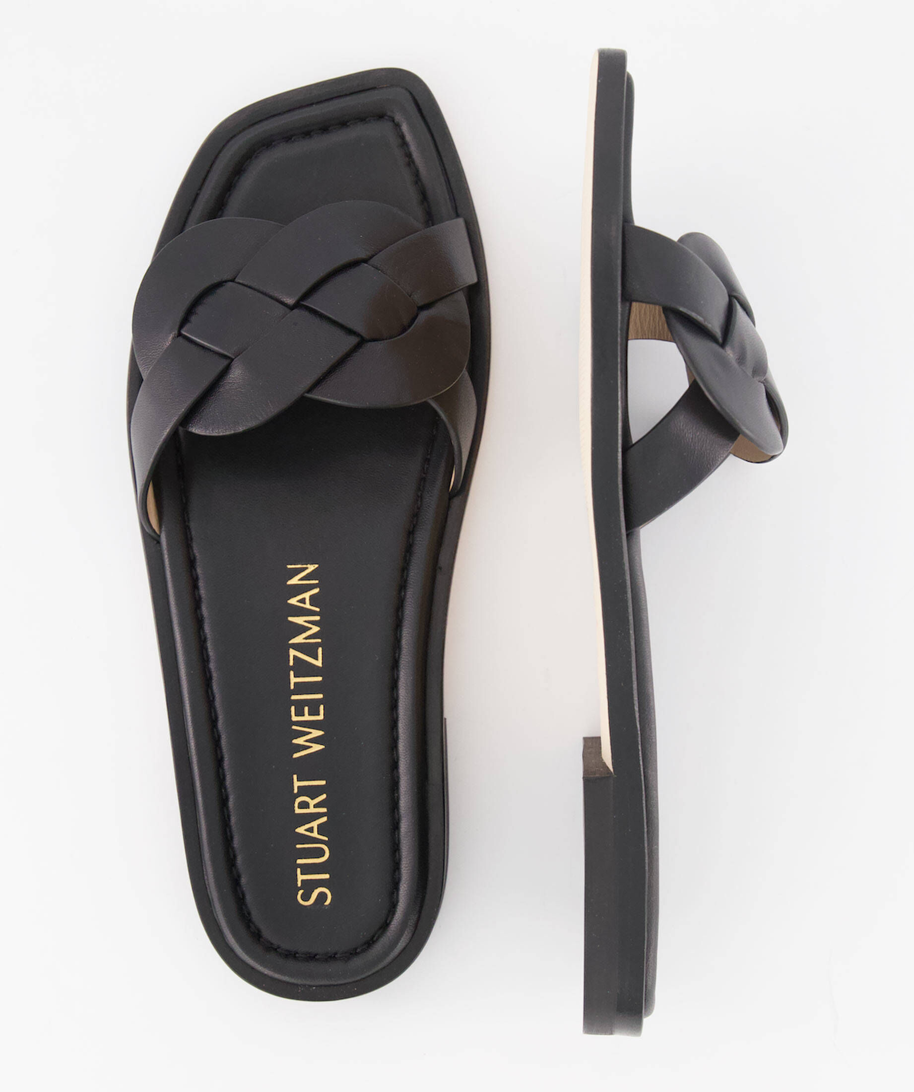 stuart weitzman sierra woven leather flat sandals