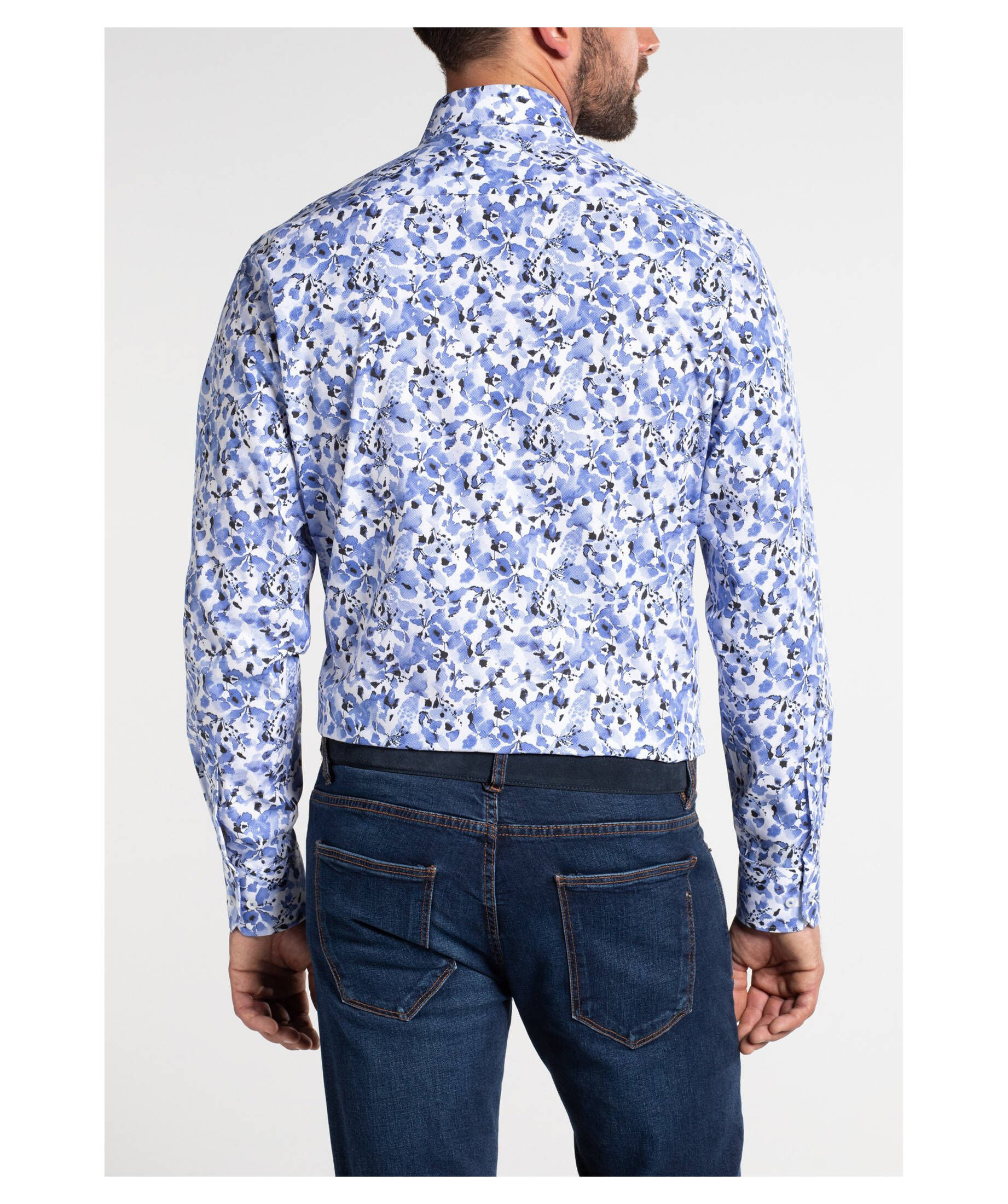 ETERNA - Modern Fit Dobby Textured Long Sleeve Shirt - Le Capitaine D'a