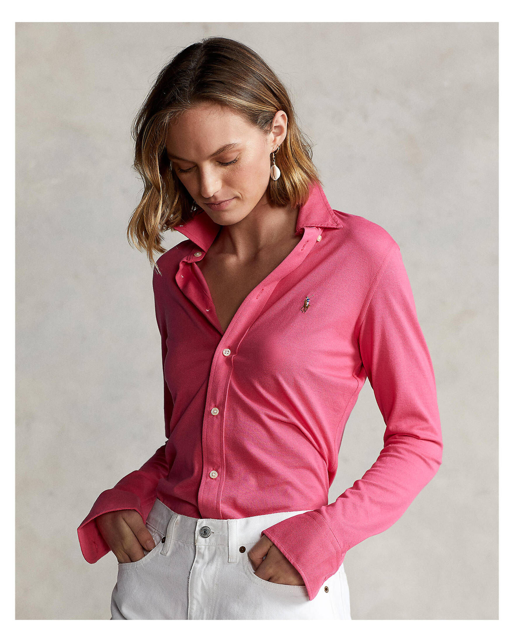 بالجنون إعلان محاذاة  Polo Ralph Lauren Damen Button-Down-Bluse Langarm Slim Fit kaufen |  engelhorn