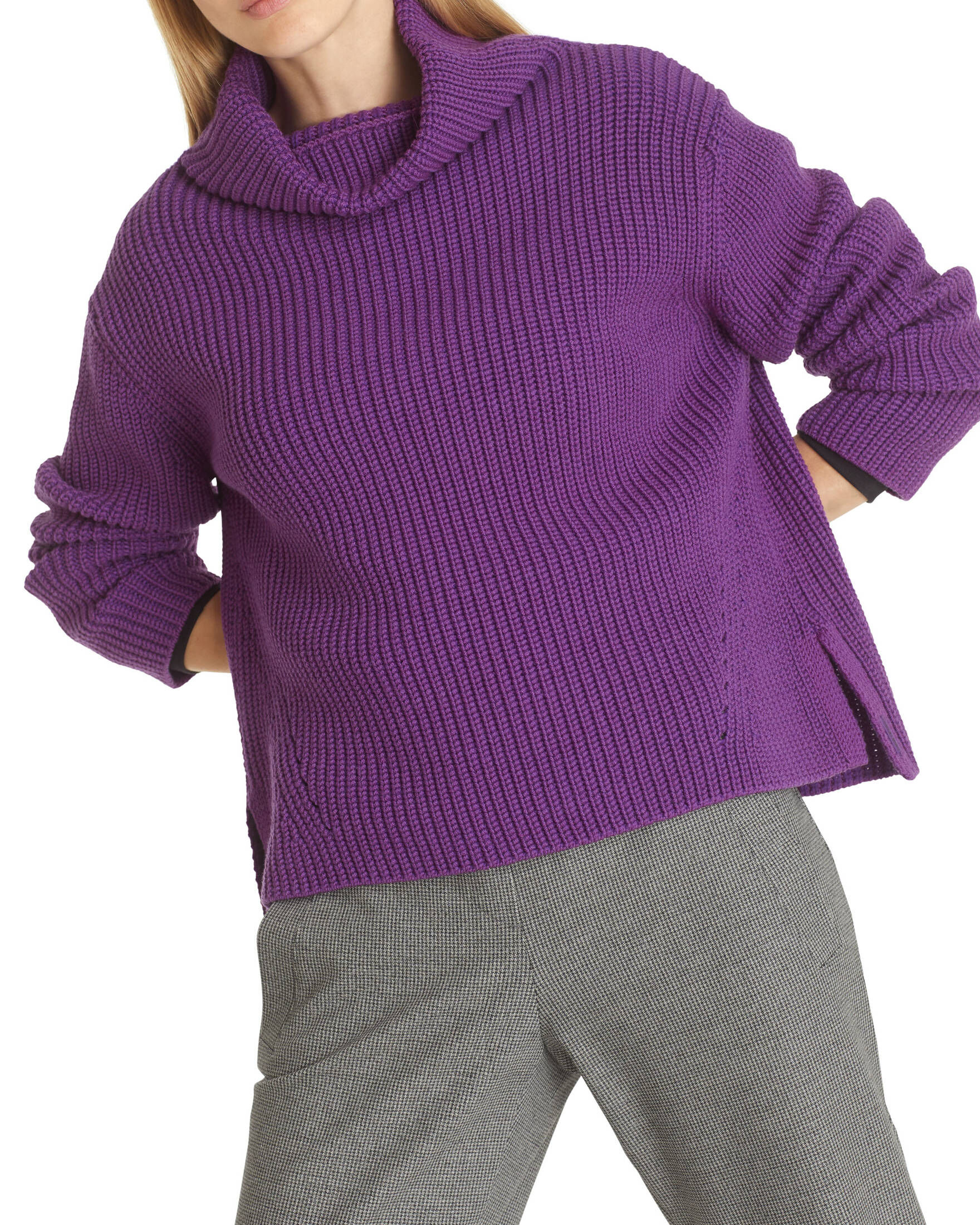Damen Strickpullover Mit Karo-Muster – Weich, Lockerer Schnitt, Lässiges Design