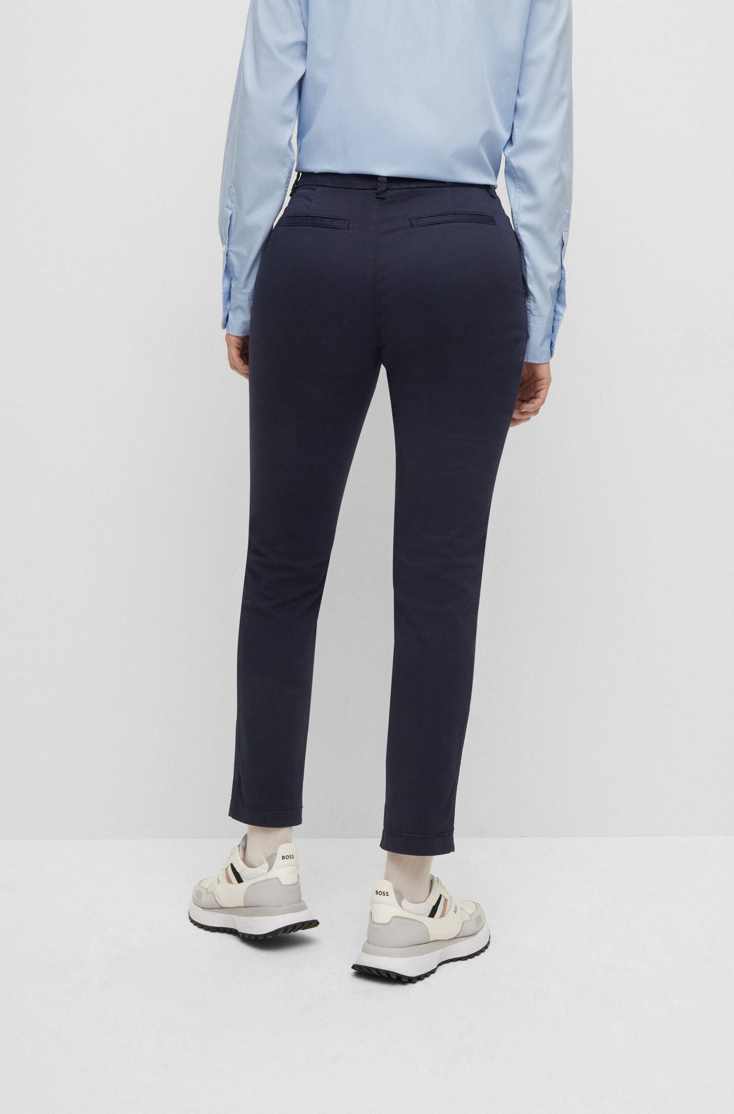 Pantaloni Donna Boss C_Tachini2-D: Comodi, Beige Chiaro, Taglio Regular Fit