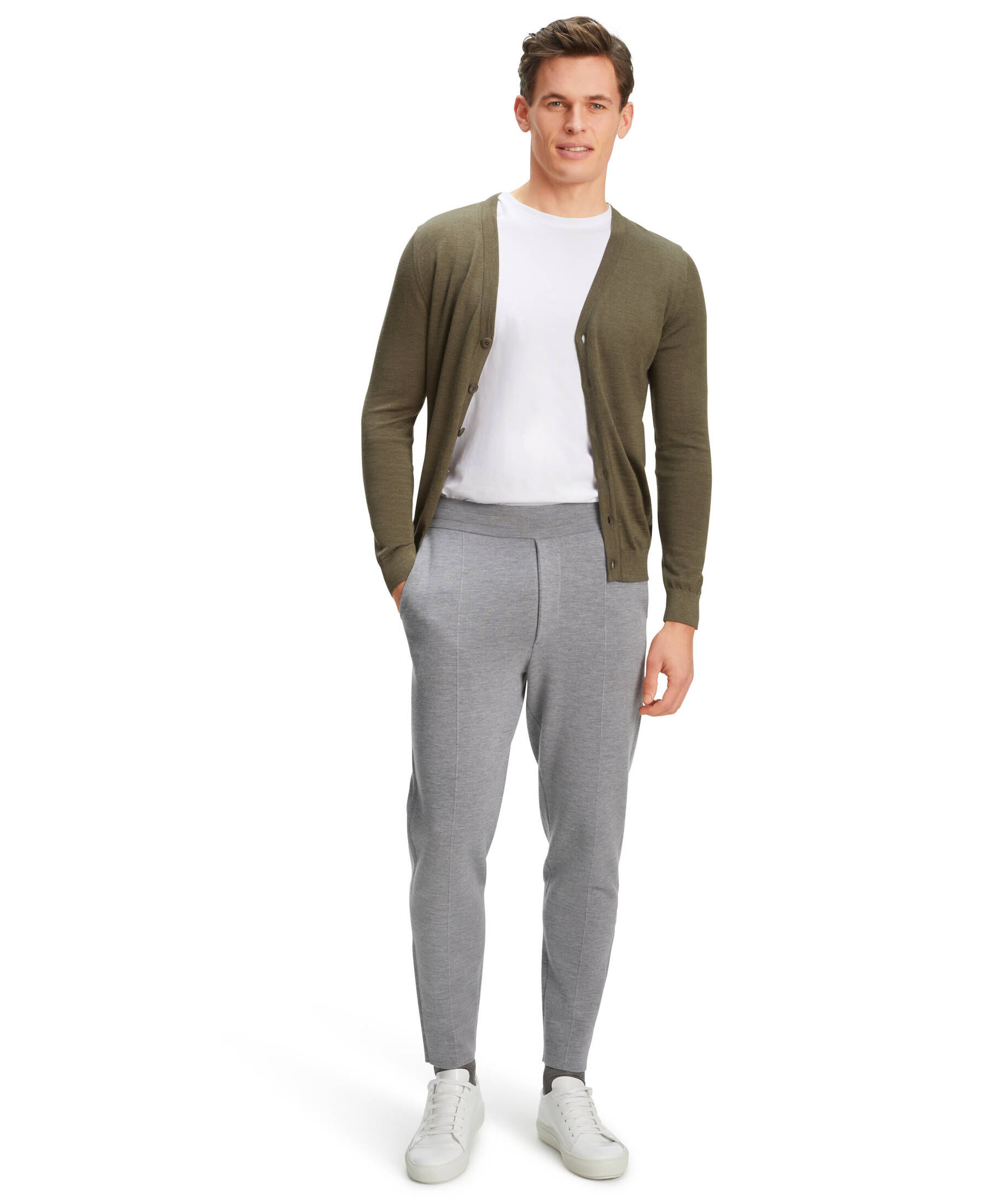 Herren Cardigan Strickjacke Slim Fit - Langarm Stehkragen Winterjacke