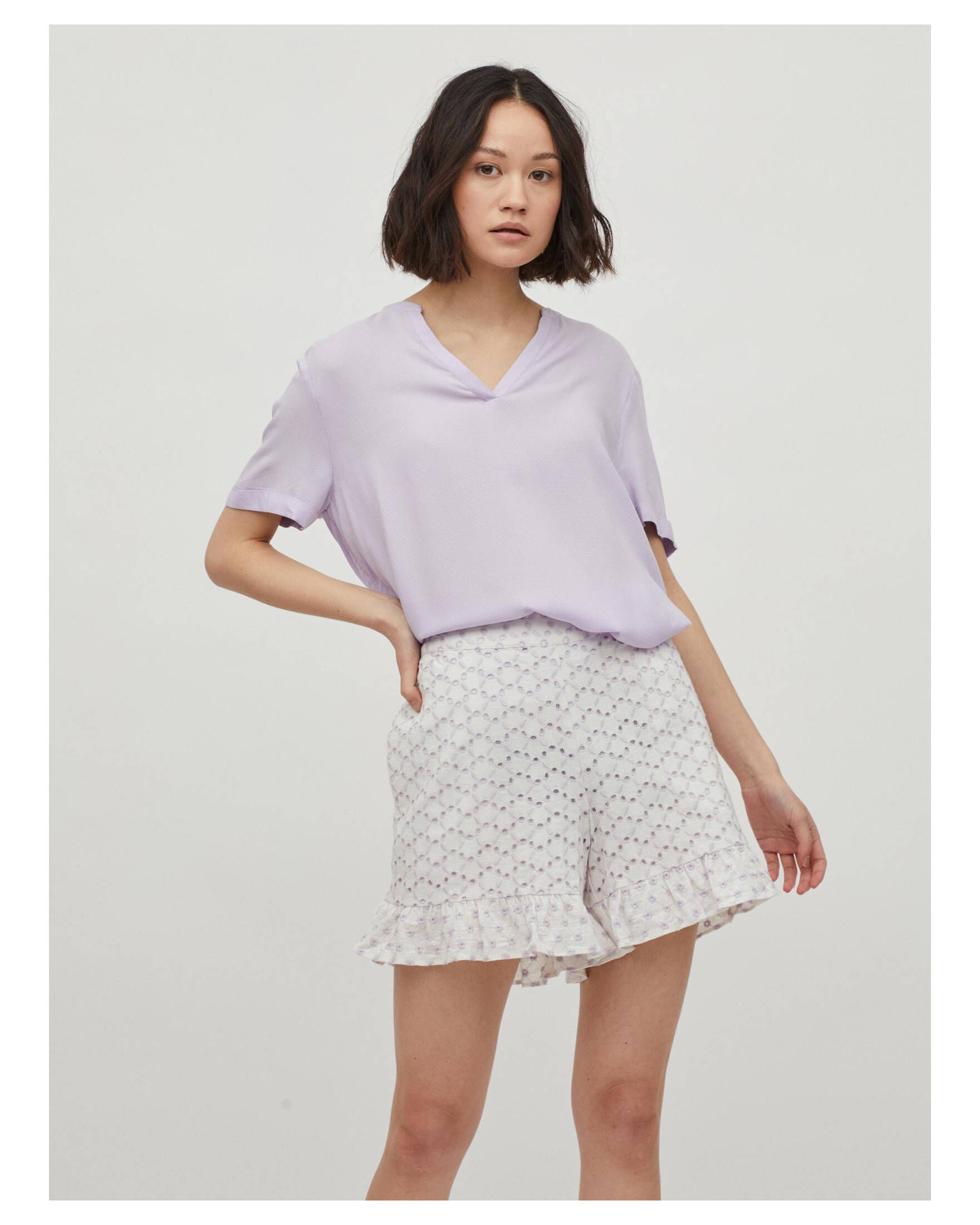 Vila Viellette S/s Satin Top/su - Noos (14059563)dusty olive