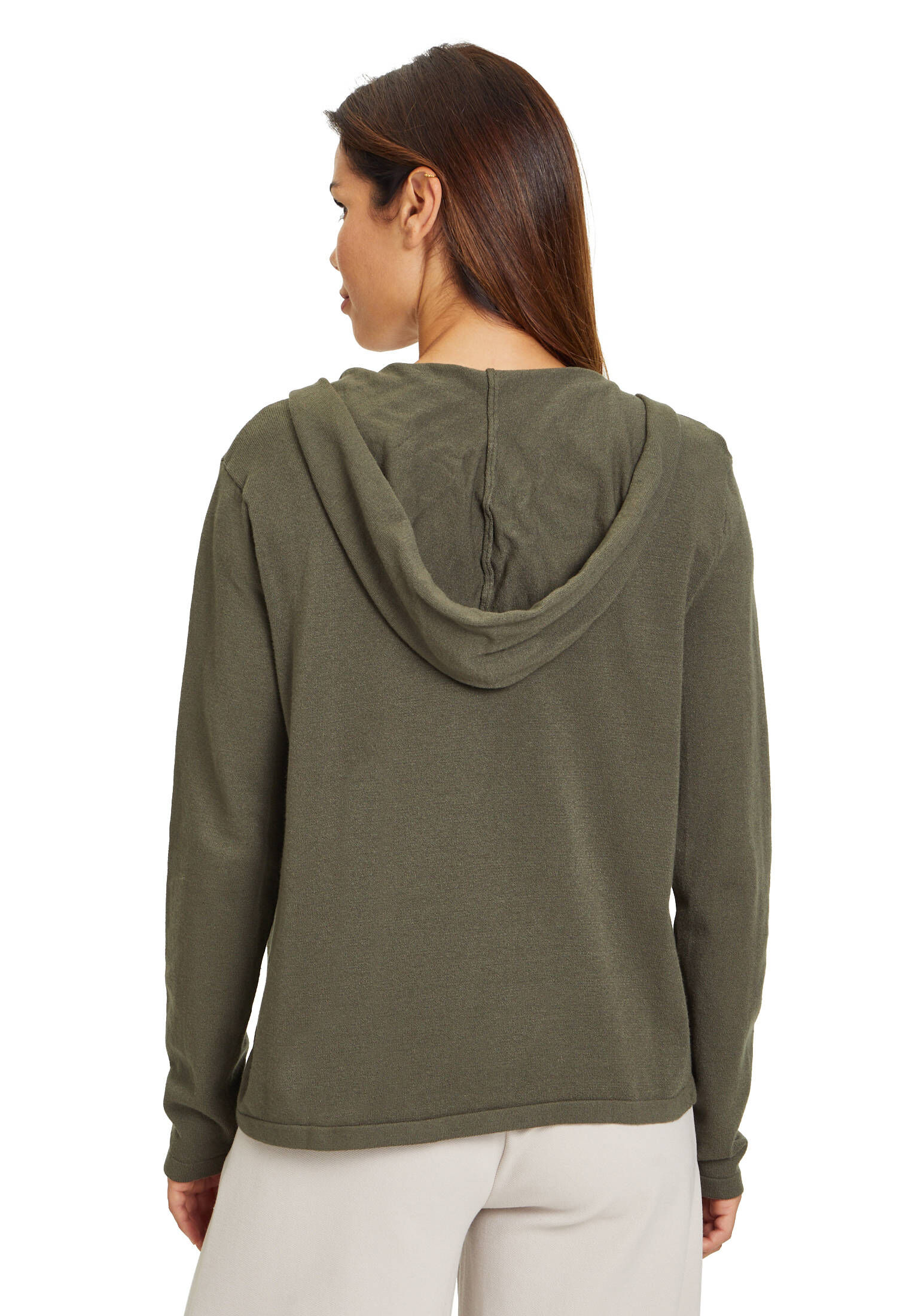 Cardigan Donna Con Frange E Scollo Americano - Aperto, Maniche Lunghe, In Viscosa Sostenibile LENZING ECOVERO, Taglia Unica
