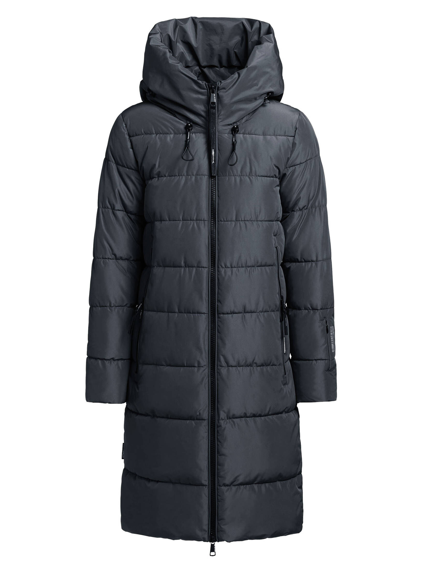 KHUJO TORINO4 DAMEN-WINTERMANTEL Steppmantel Langer Winter-Parka Jacke Schwarz EUR 118,00