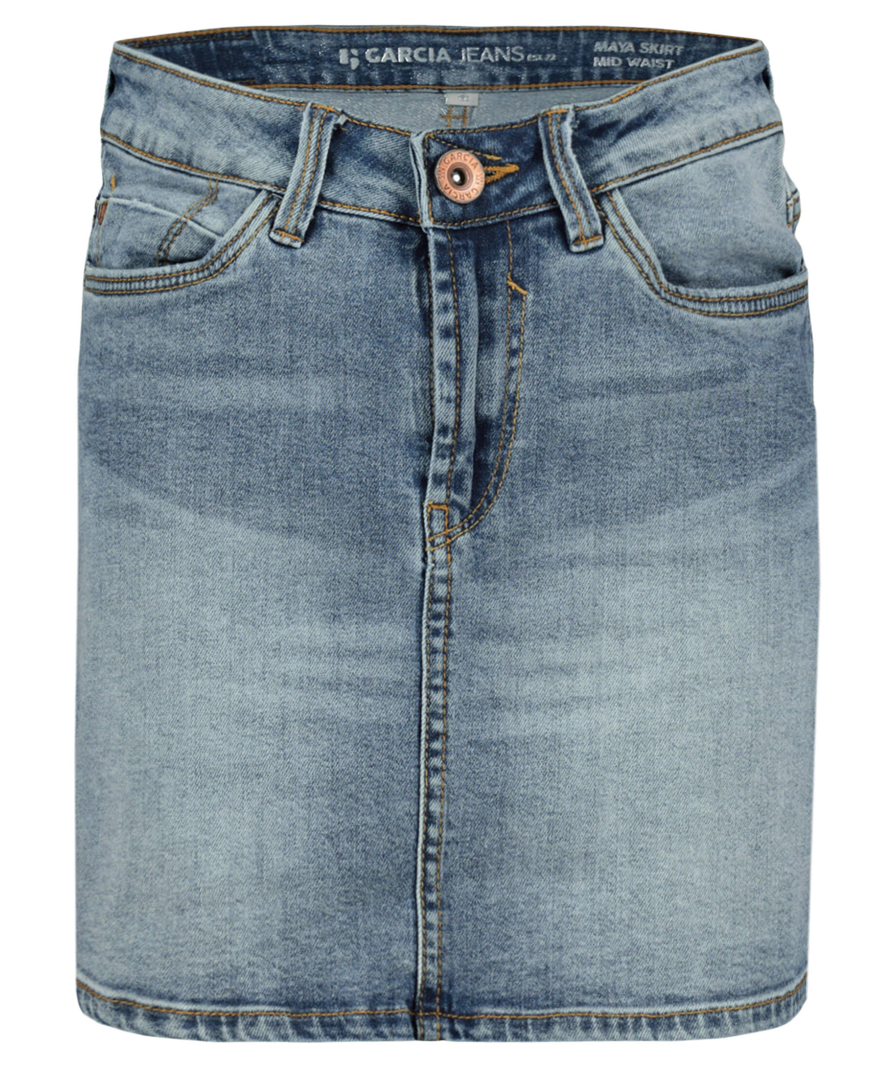 NAME IT Mädchen Jeans-Rock A-Form - Elastischer Baumwollstoff - Mit Knopfleiste & Taschen