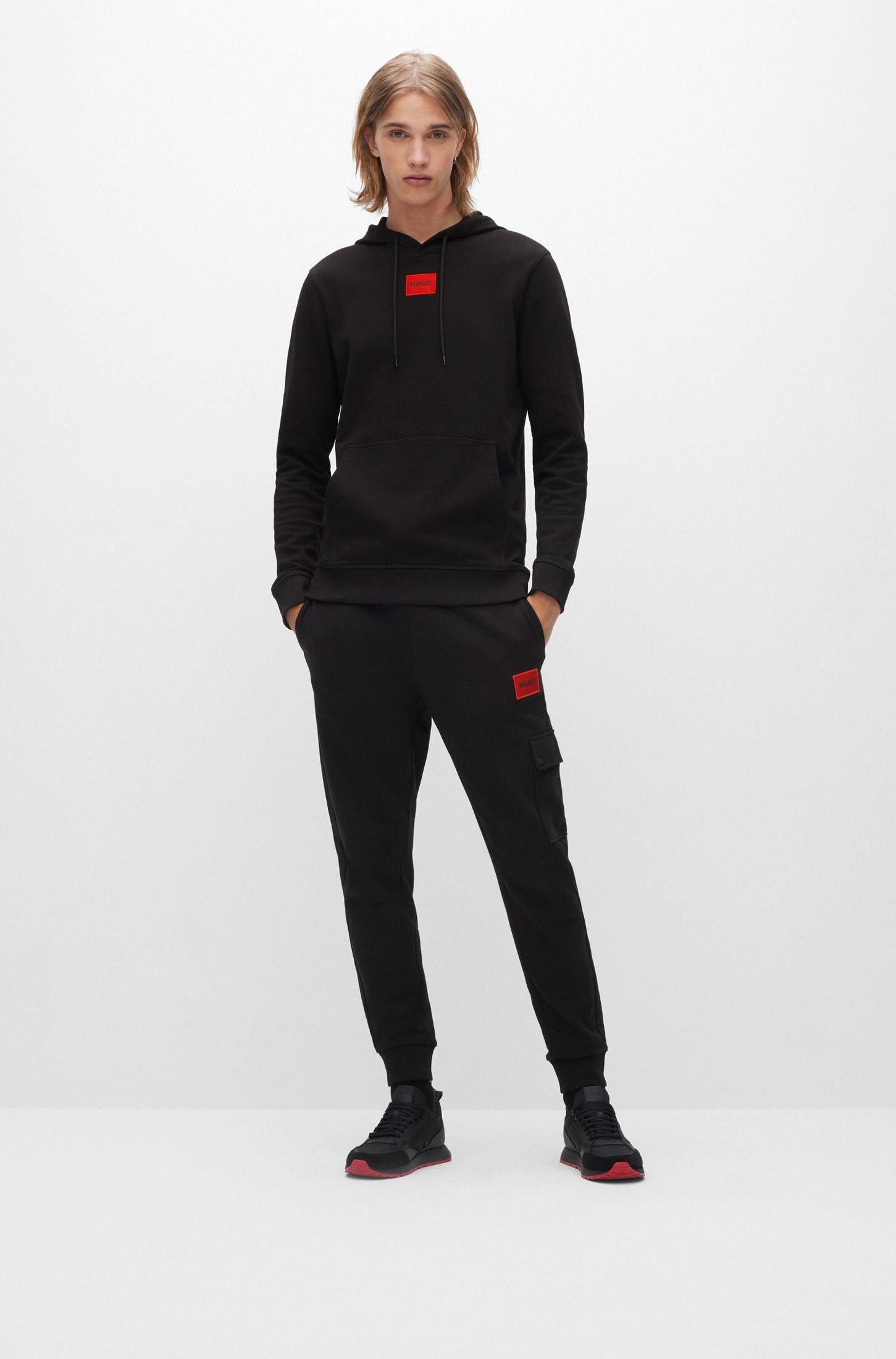 Hugo Teplákové kalhoty Dwellrom 50479164 Černá Relaxed Fit
