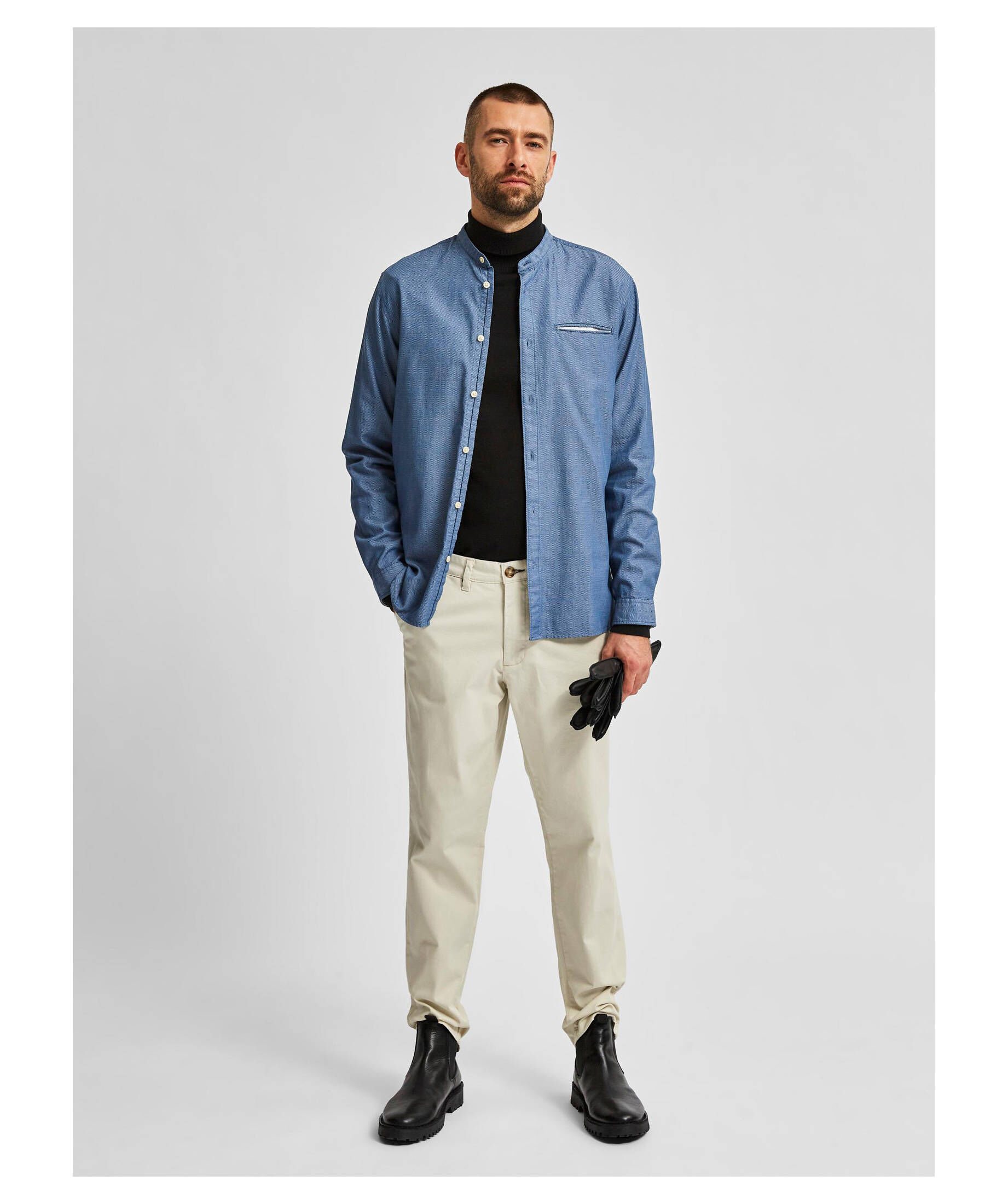 BLEND Herren Langarmhemd - BHShirt In Blau