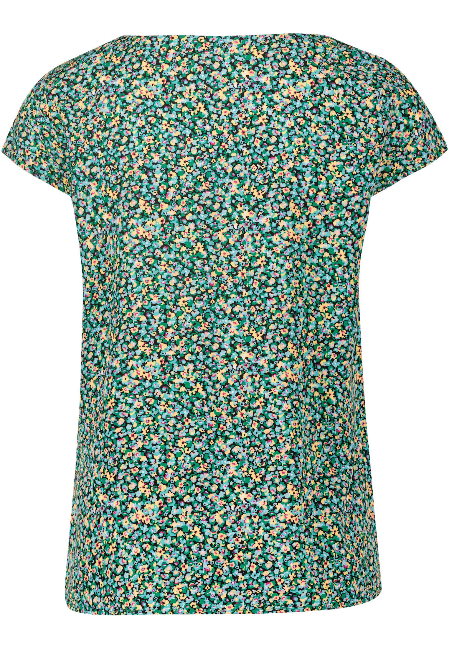 Ulla Popken Damen Meshbluse Mit Blumendruck – Leicht Transparent, Hemdkragen, A-Linie, Langarm Mit Manschetten
