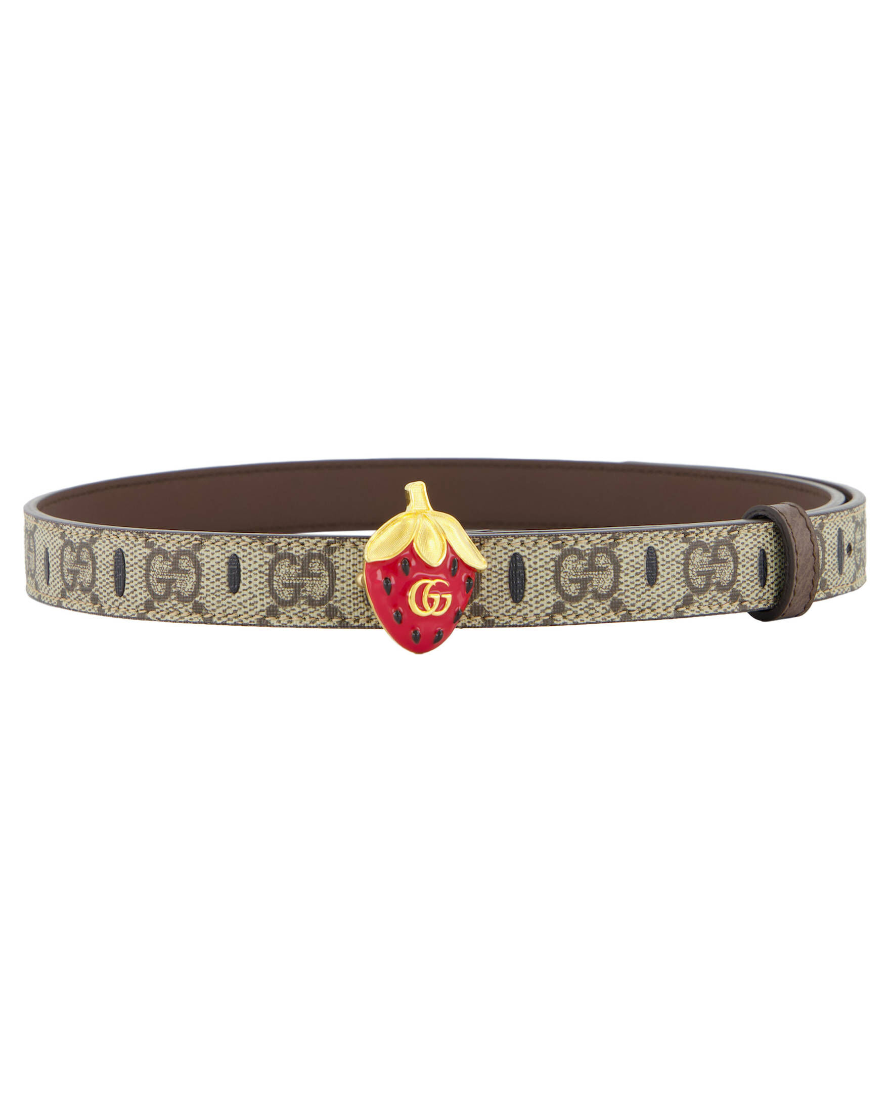Gucci Gold Strawberry belt Gucci Leather Strawberry Cherry GG Marmont Belt - Size 42  main image 4