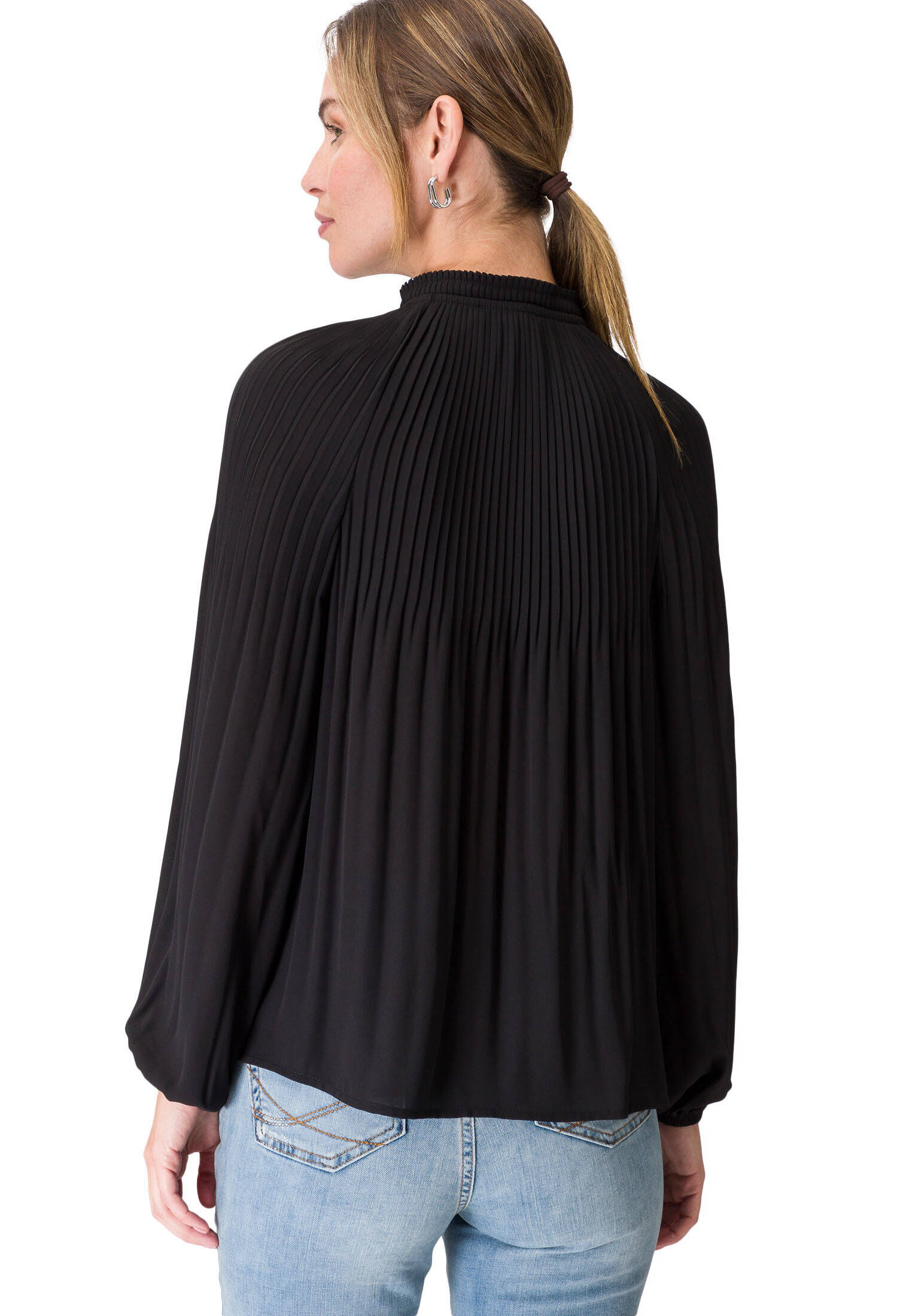 Harpa Bluse mit Plisseefalten Navy & Navy main image 1
