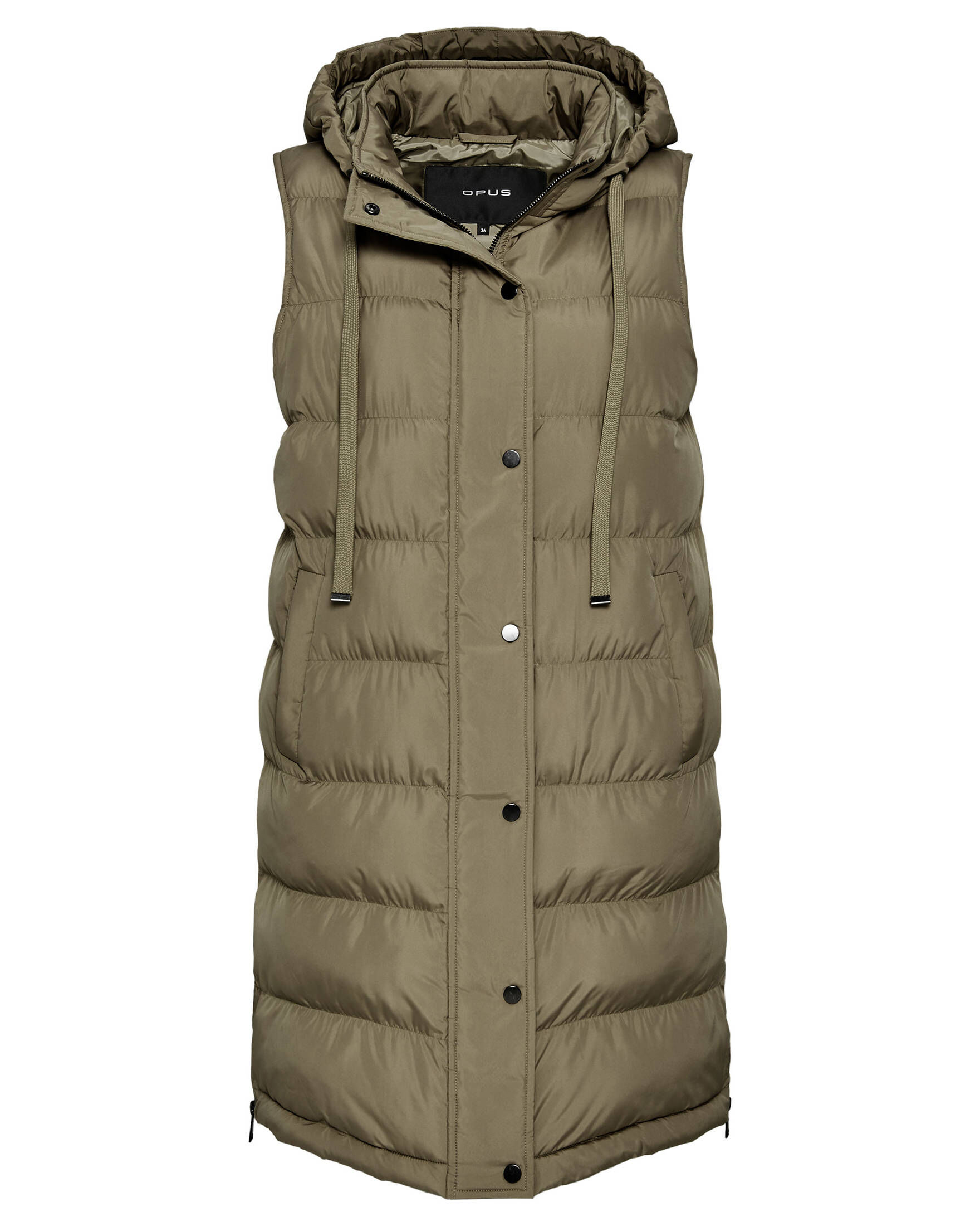 Vest Steppweste Lang Khaki Vest Daunenweste Lang Khaki Only