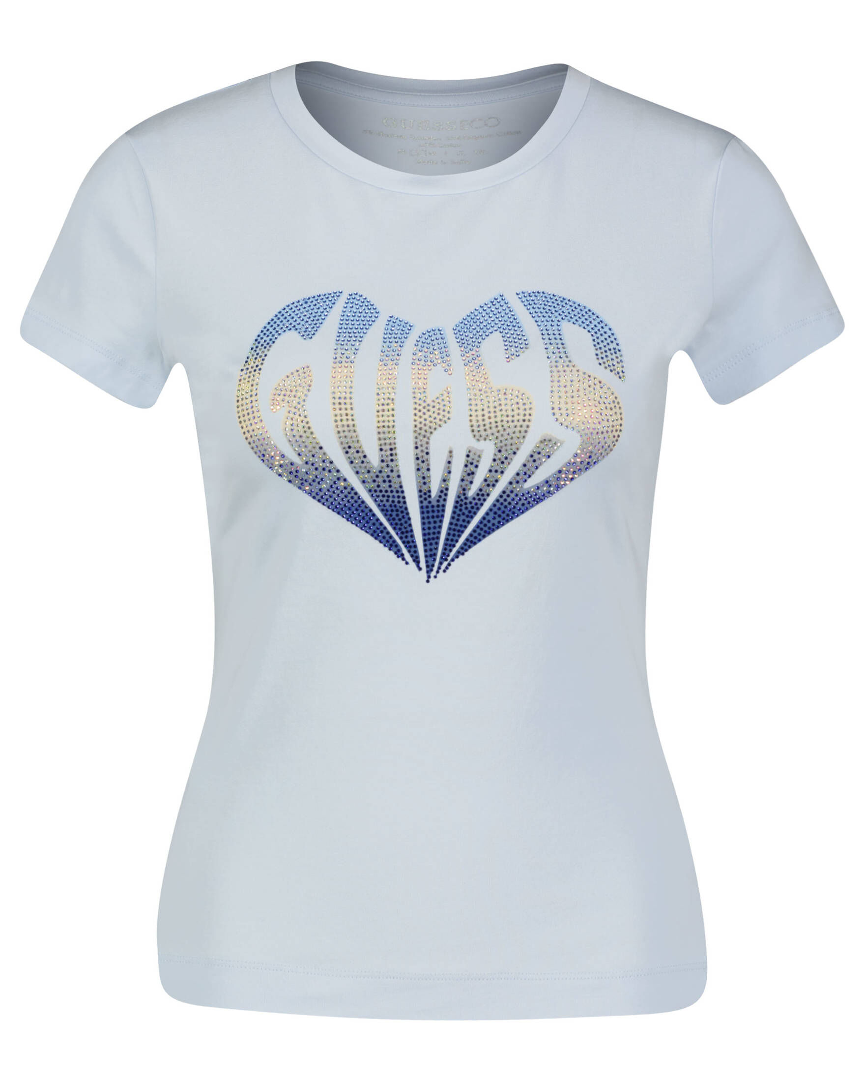 GUESS Damen T-Shirt – Kurzärmelig, Rundhals, 4G Logo, Reinweiß, Größe XS Bis M