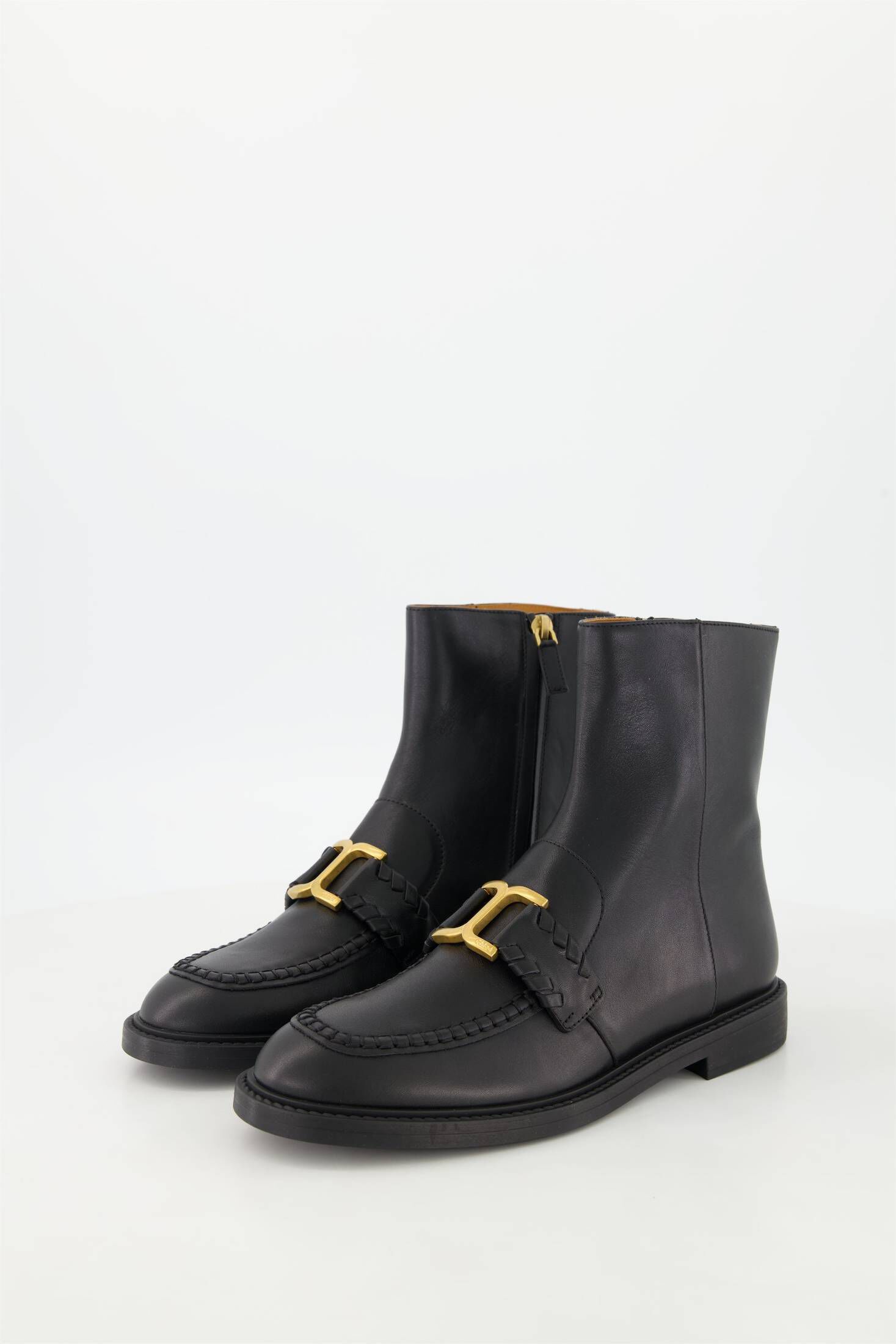 CafèNoir Damen-Ankle-Boot Aus Leder Mit Strass-Schnürsenkeln – Stylischer Knöchelschuh Mit Leichtsohle, Made In Italy