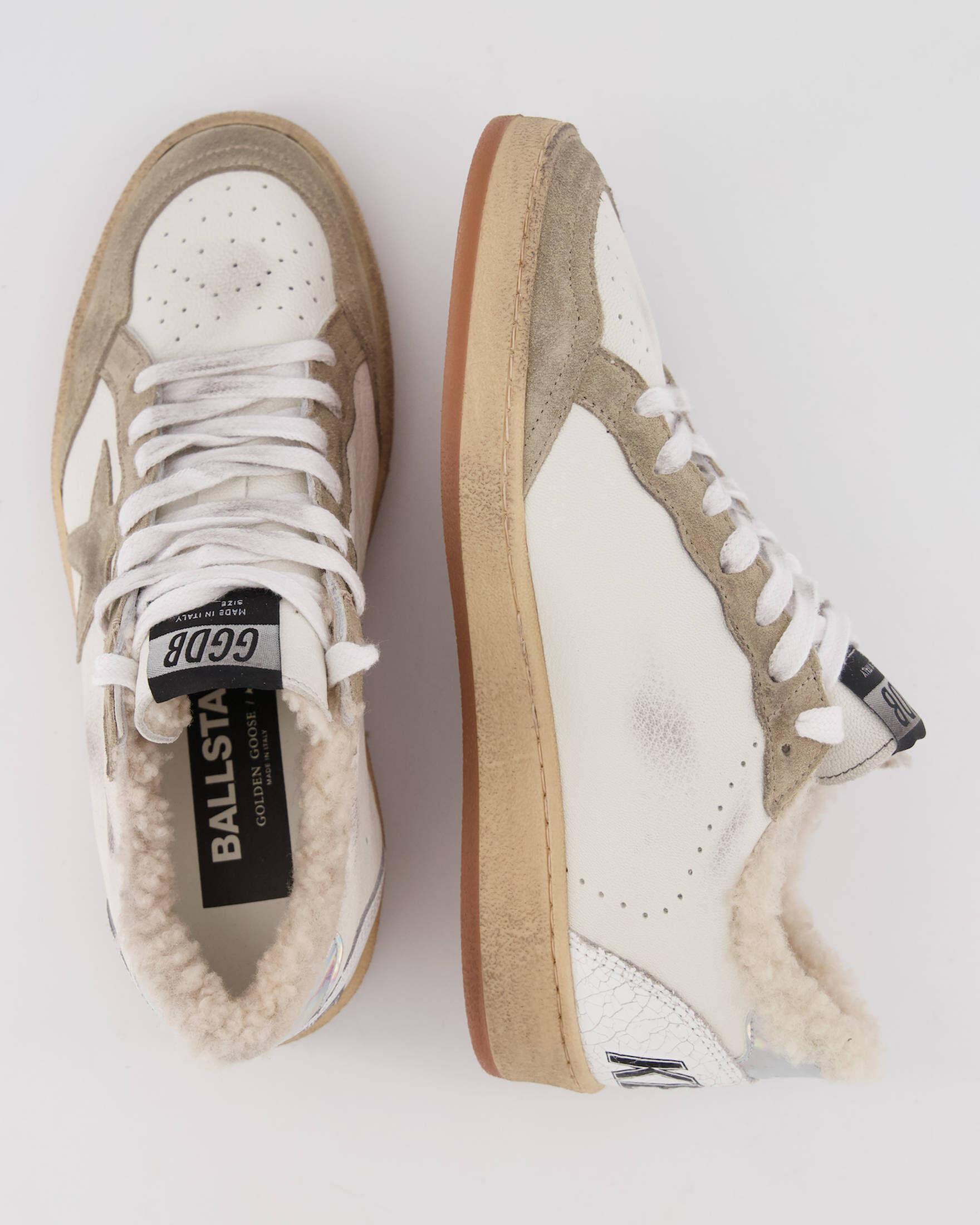shearling lined golden goose sneakers