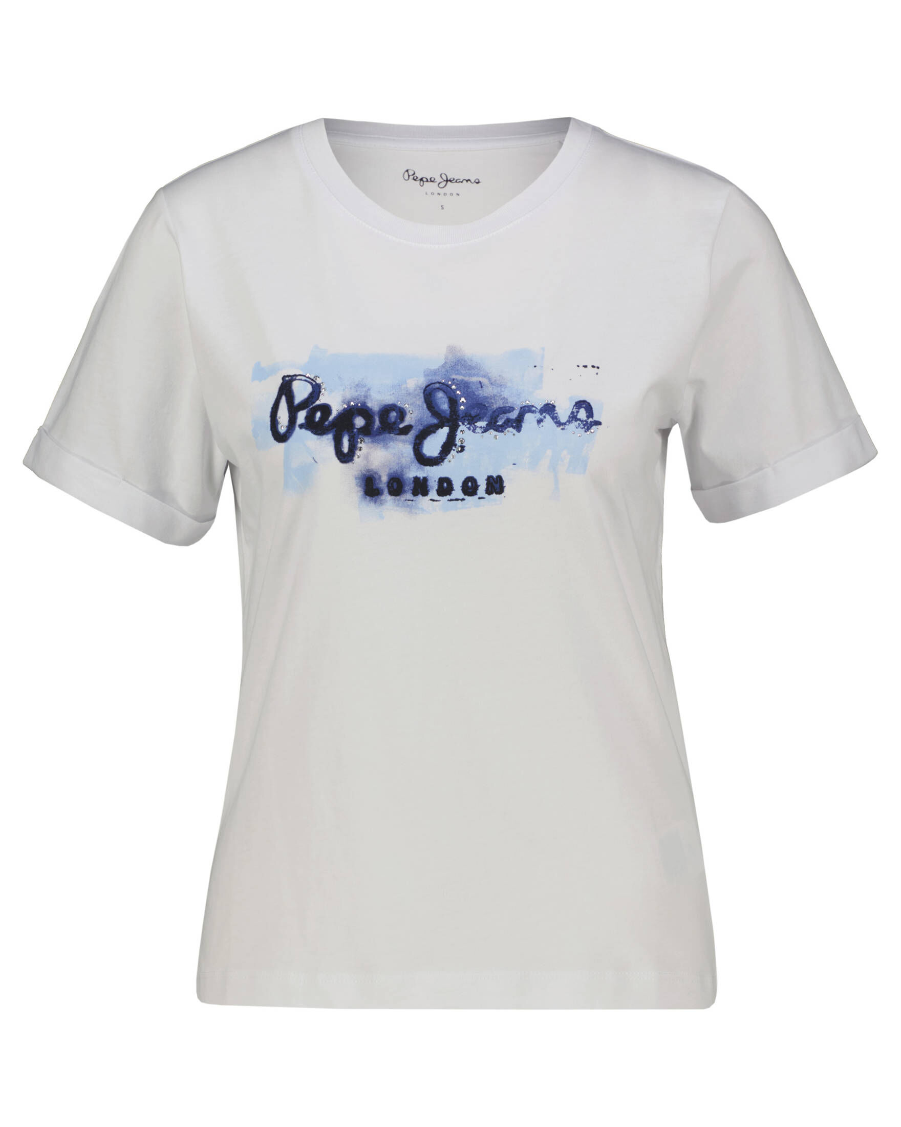 Pepe Jeans Damen Galey T-Shirt – Kurzärmlig, Mit 3 Logos, Aus Nachhaltiger Baumwolle
