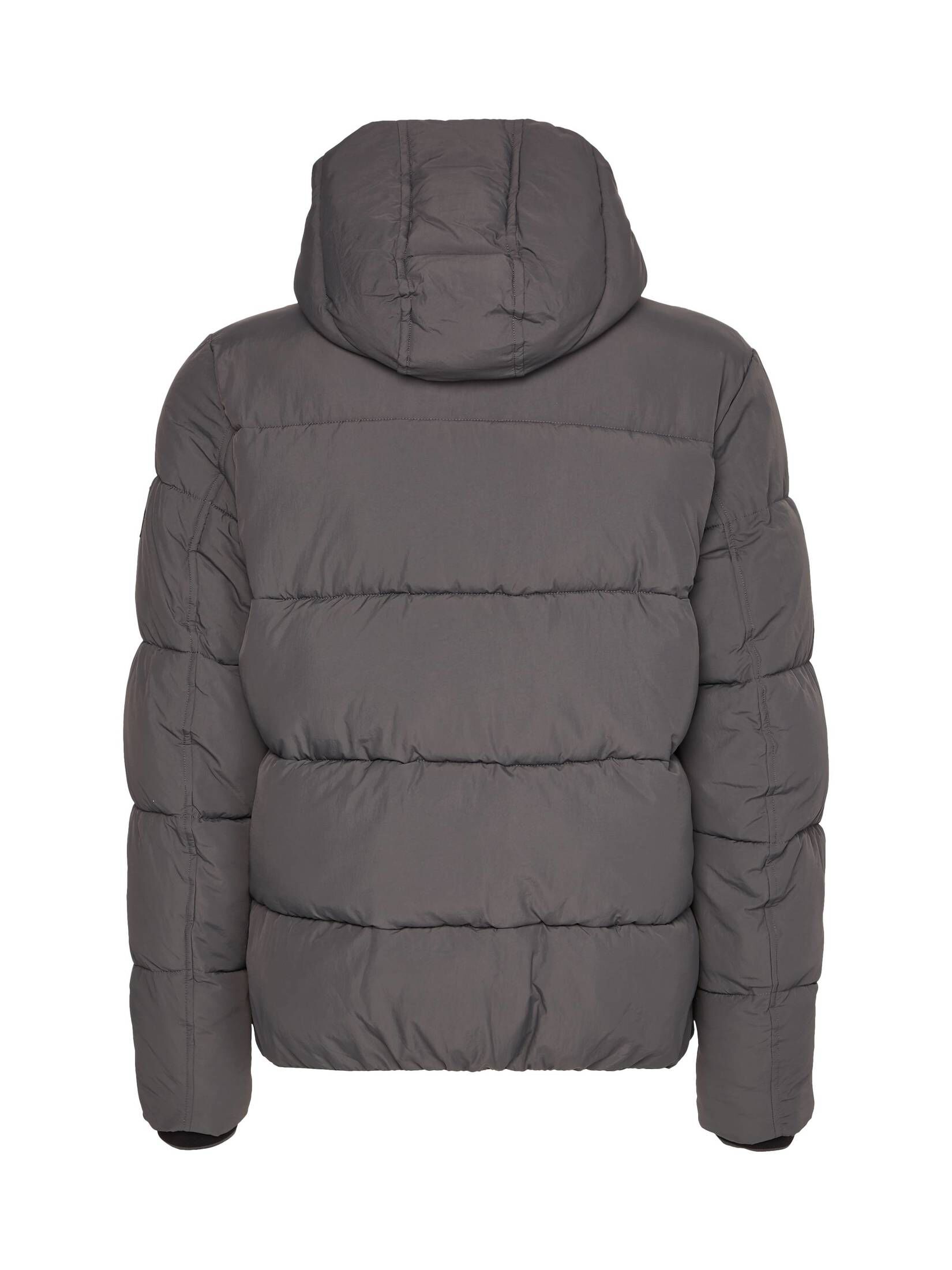 Herren Glänzende Steppjacke – Kurze Puffer-Jacke mit Kapuze