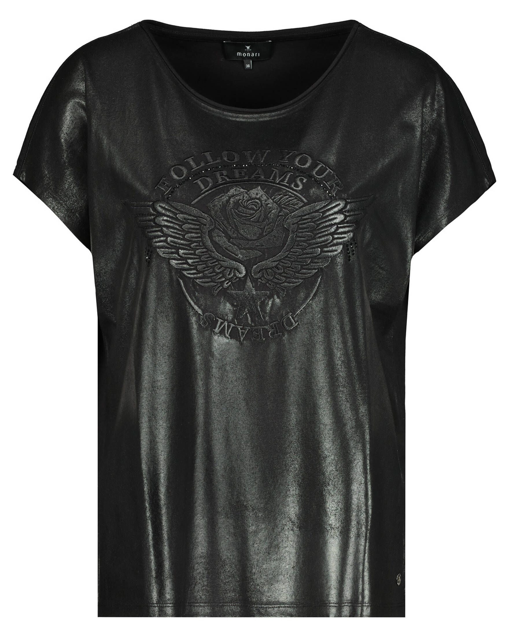 MONARI Leopardenprint T-Shirt - ¾-Ärmel, Viskose-Mix, Gr. 42