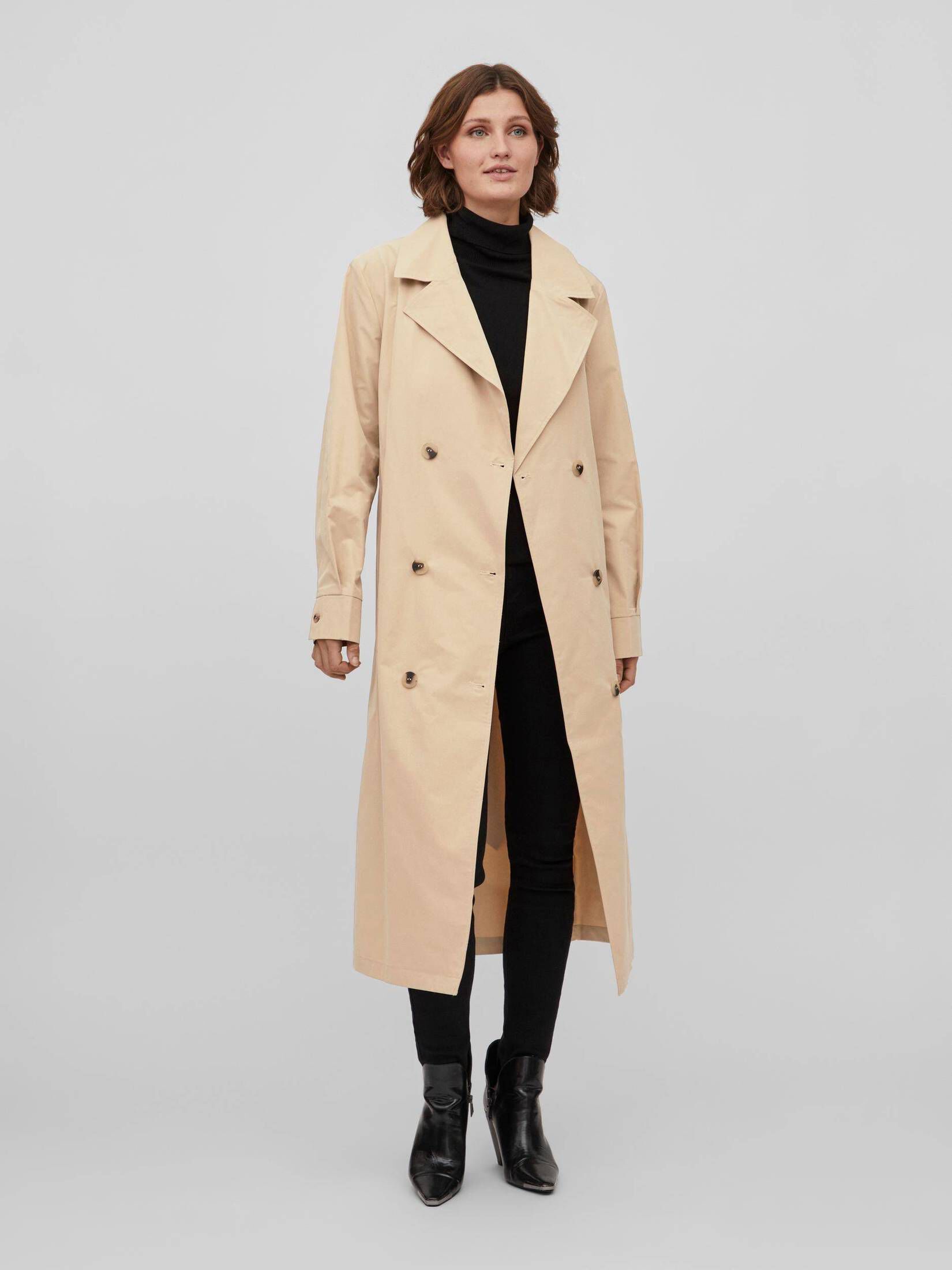 VILA Viaddison L/S Long Trench Coat