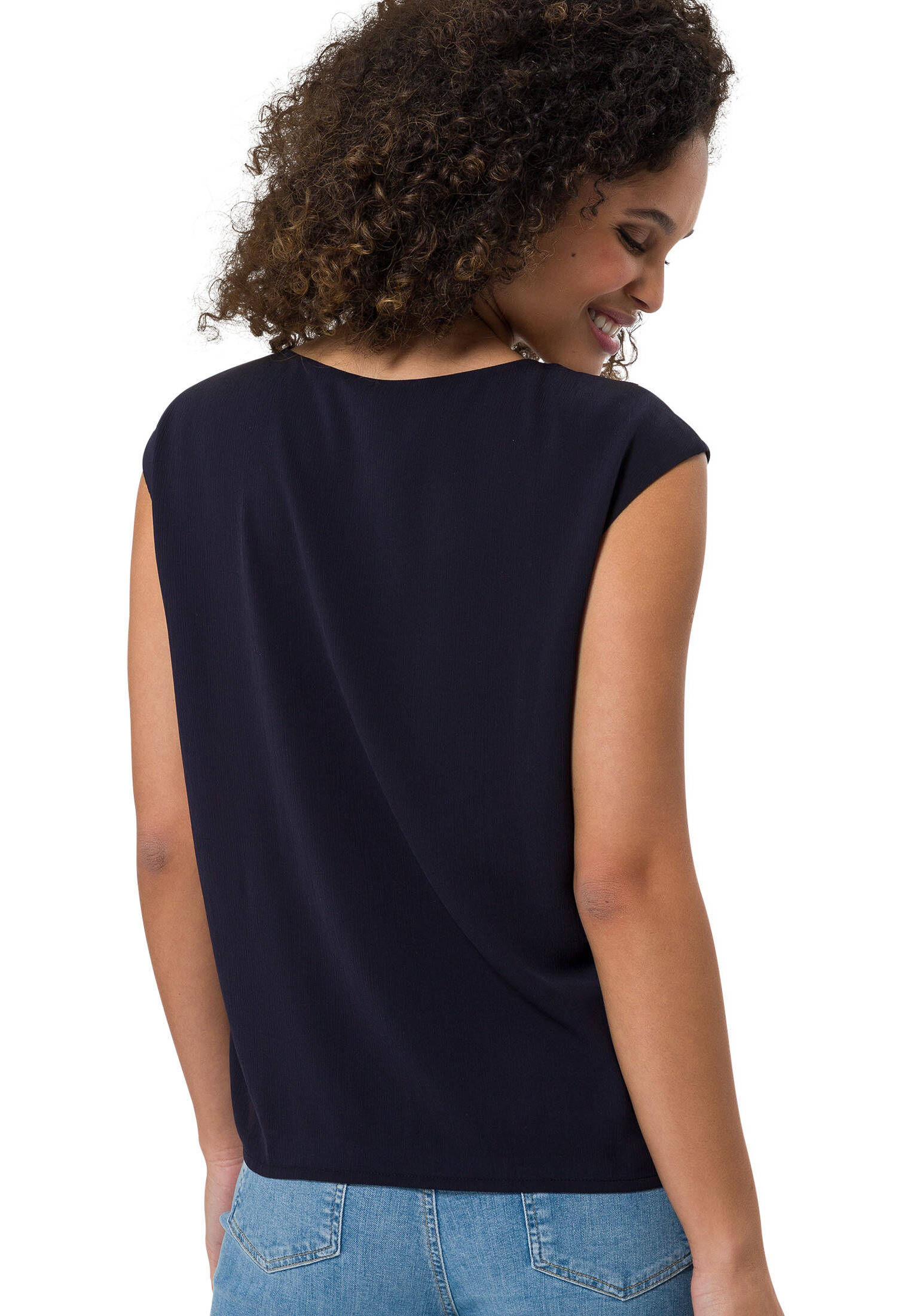 Blusenshirt NOS mit geschlitztem Rundhalsausschnitt main image 1