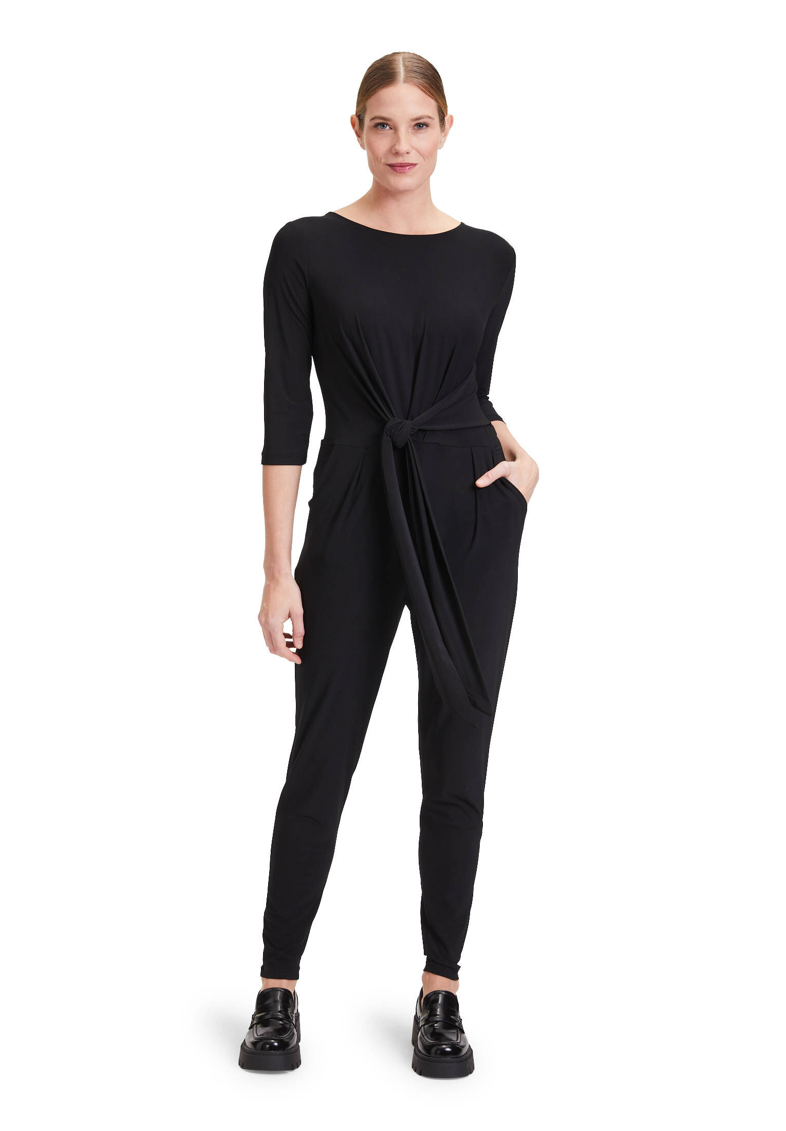 TOM TAILOR Damen Jumpsuit Mit Bindegürtel – Regular Fit, Aus Weicher Viskose, Nachhaltige BE PART Kollektion