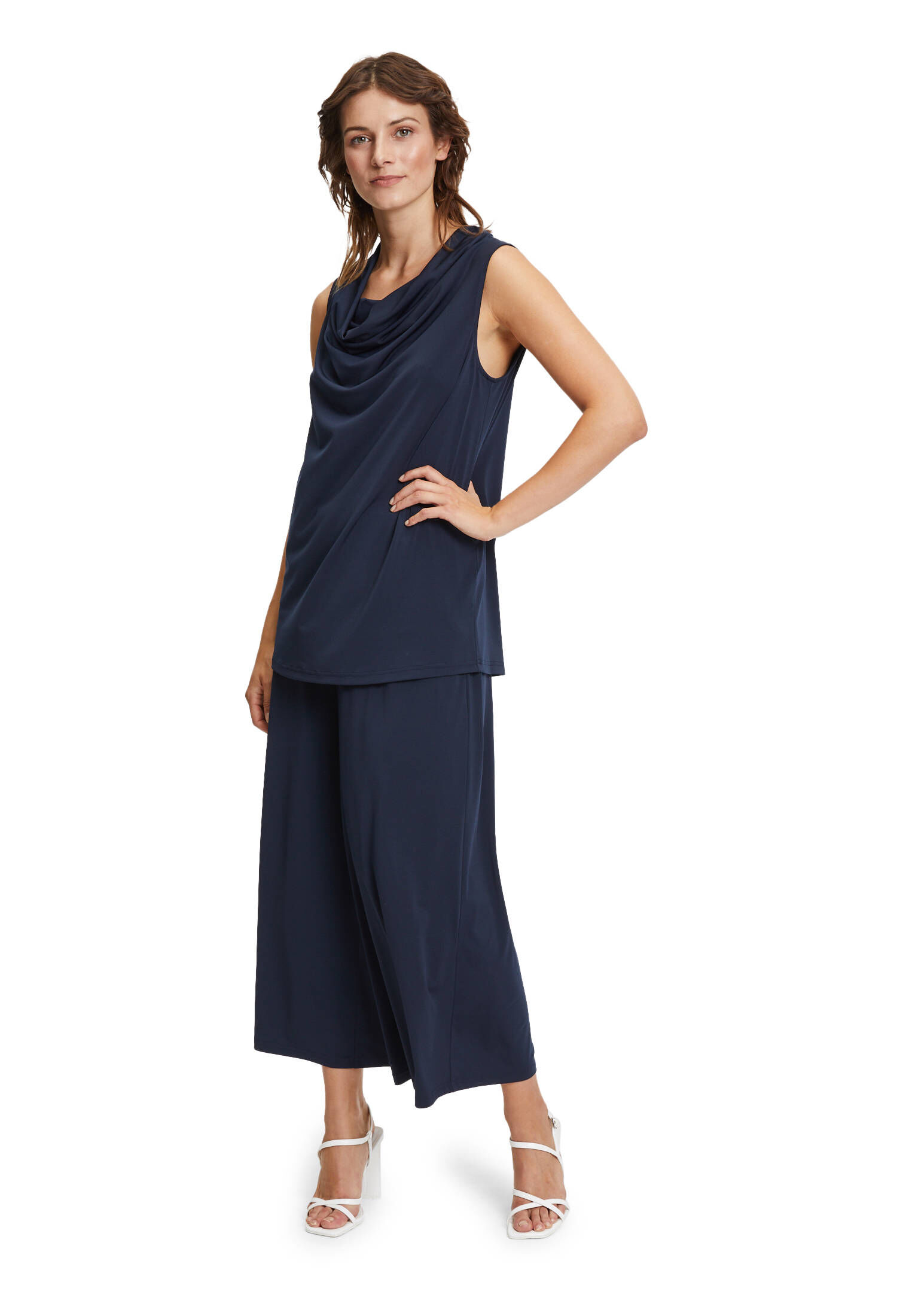 Betty Barclay Damen-Shirt Mit Print & Lässigem Wasserfallausschnitt - Aus Baumwolle-Elasthan