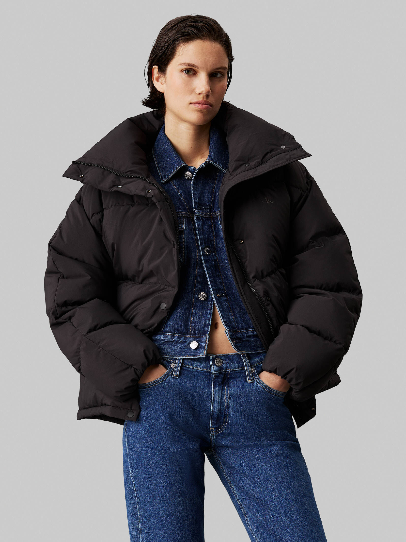Calvin Klein Jeans Damen Steppjacke RELAXED PUFFER in schwarz - Main Image
