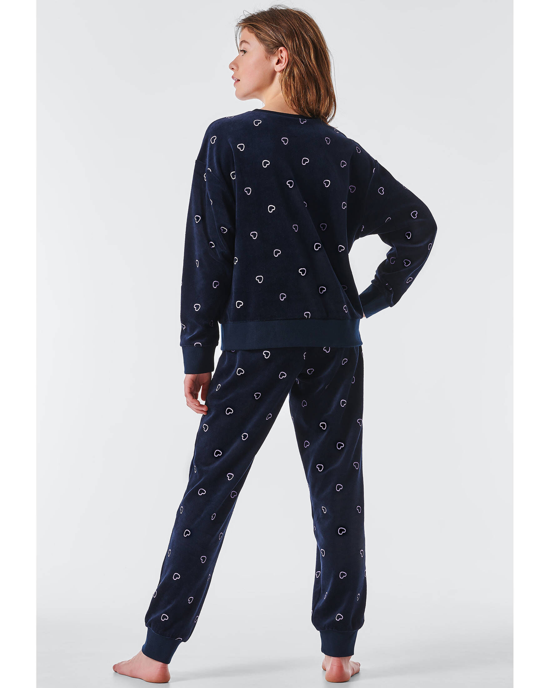 Schiesser Mädchen Schlafanzug 2-teilig – Aus 100% Baumwolle, Rosa-weiß Geringelt – Mit 3/4 Ärmeln & Hose