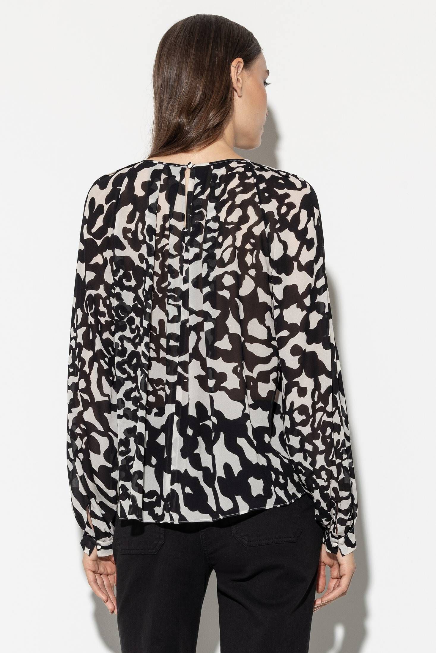 Damen Florale Langarm Bluse