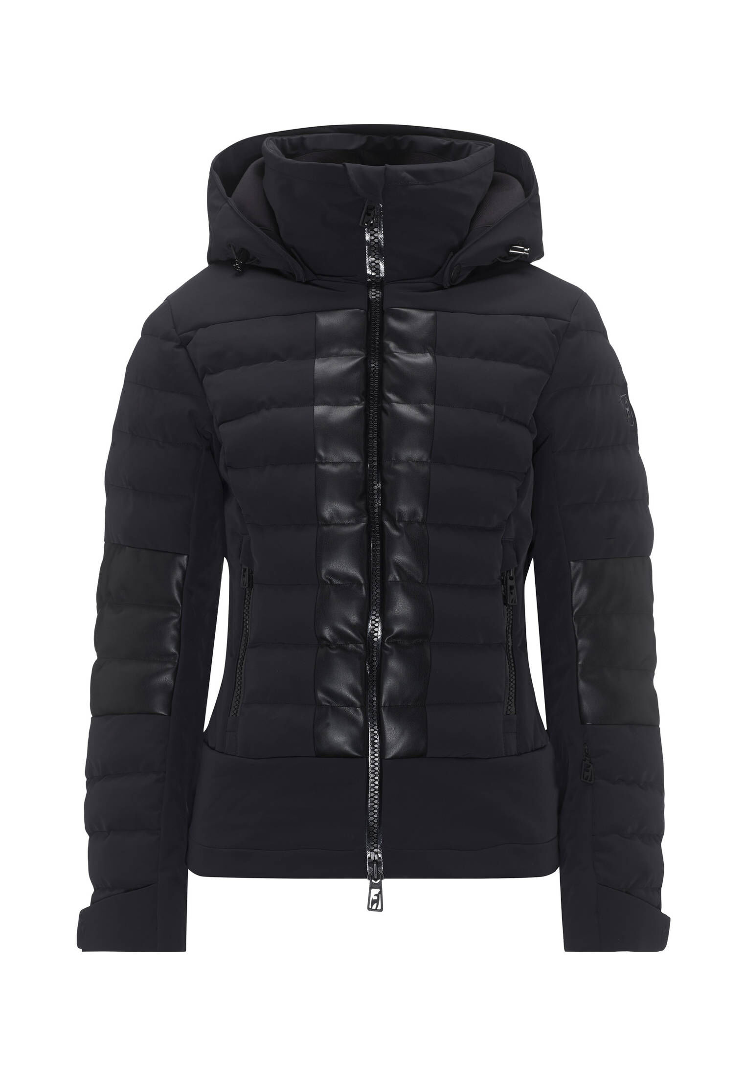 Lisbeth faux leather trimmed ski jacket in 