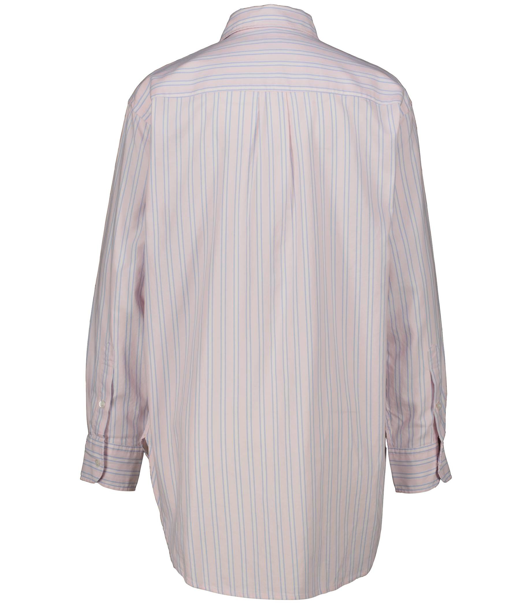 Hemdbluse Relaxed Fit Mit Streifen & Schmucksteinen - Lässige Bluse Mit überschnittenen Schultern