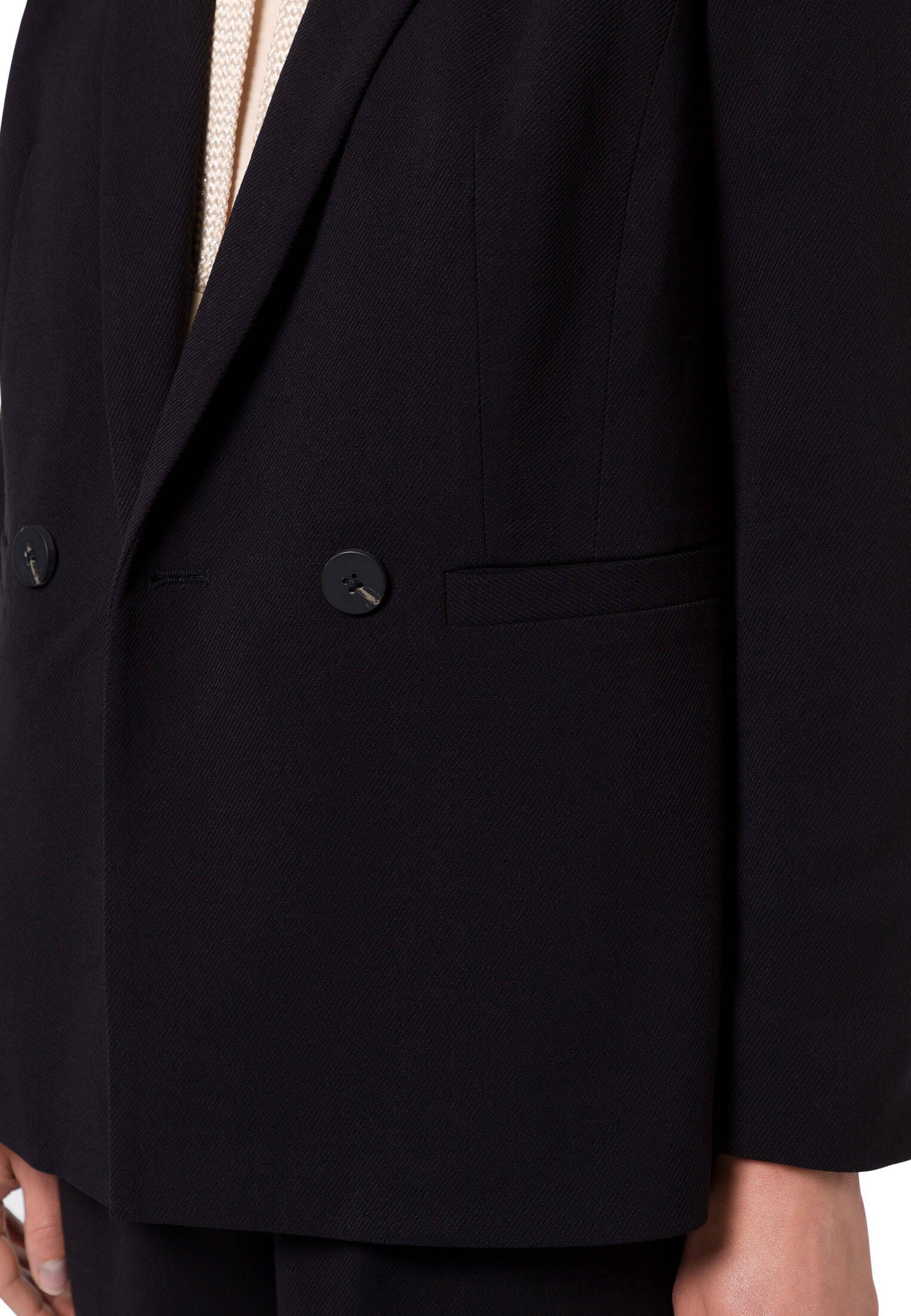 Zero Damen Twill-Blazer - Figurbetont Mit Klappentaschen